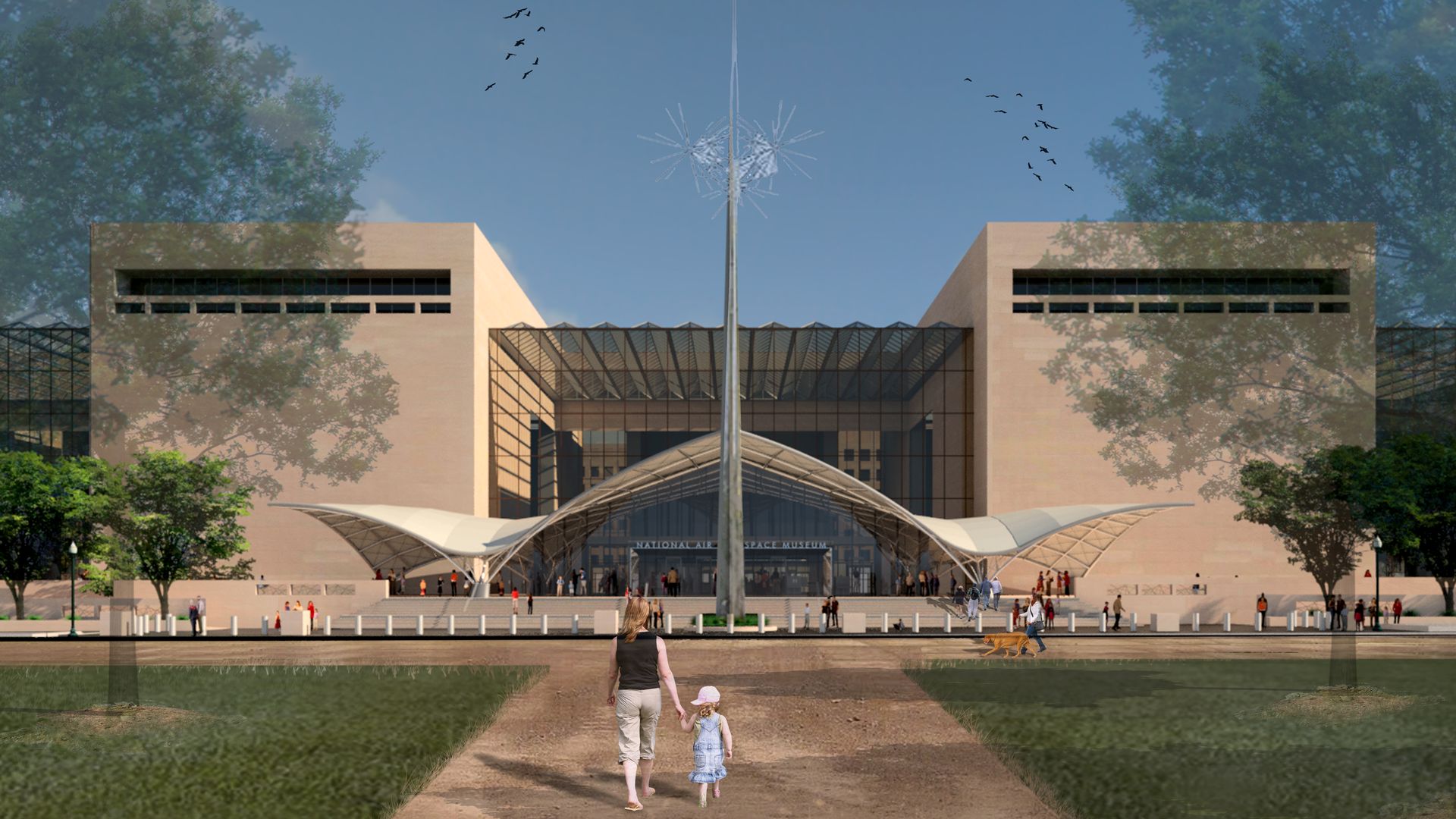 A rendering of the new Air and Apace Museum entrance.