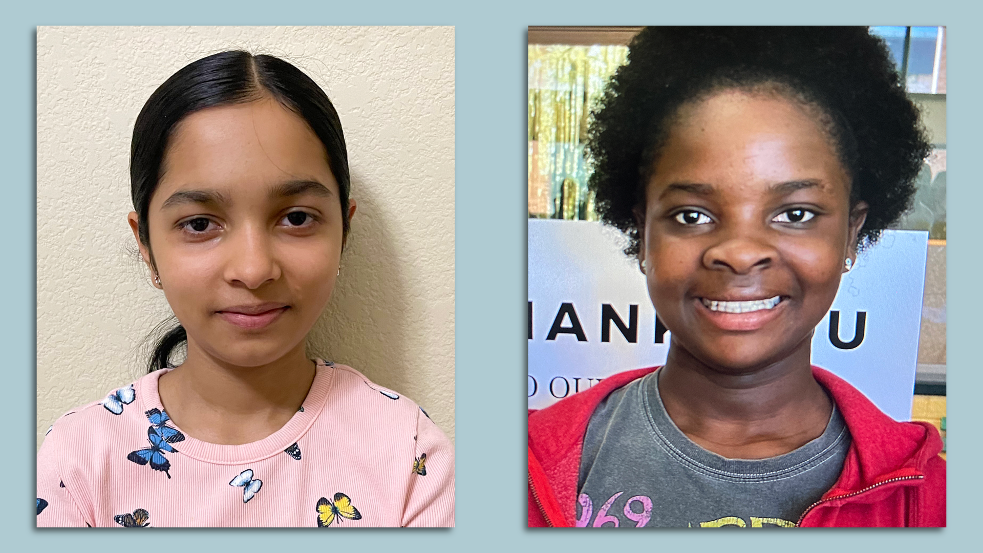Side-by-side headshots of young girls.