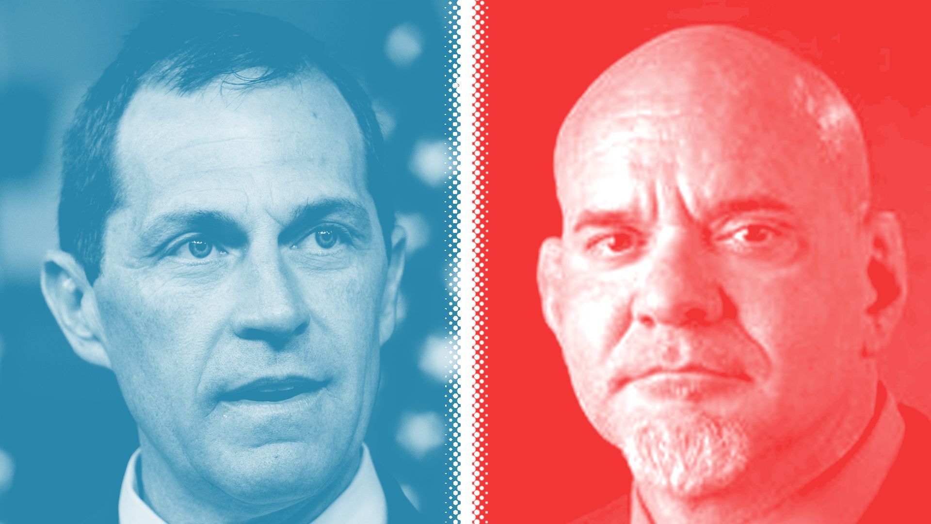 Side by side of Jason Crow (D) v. John Fabbricatore (R)