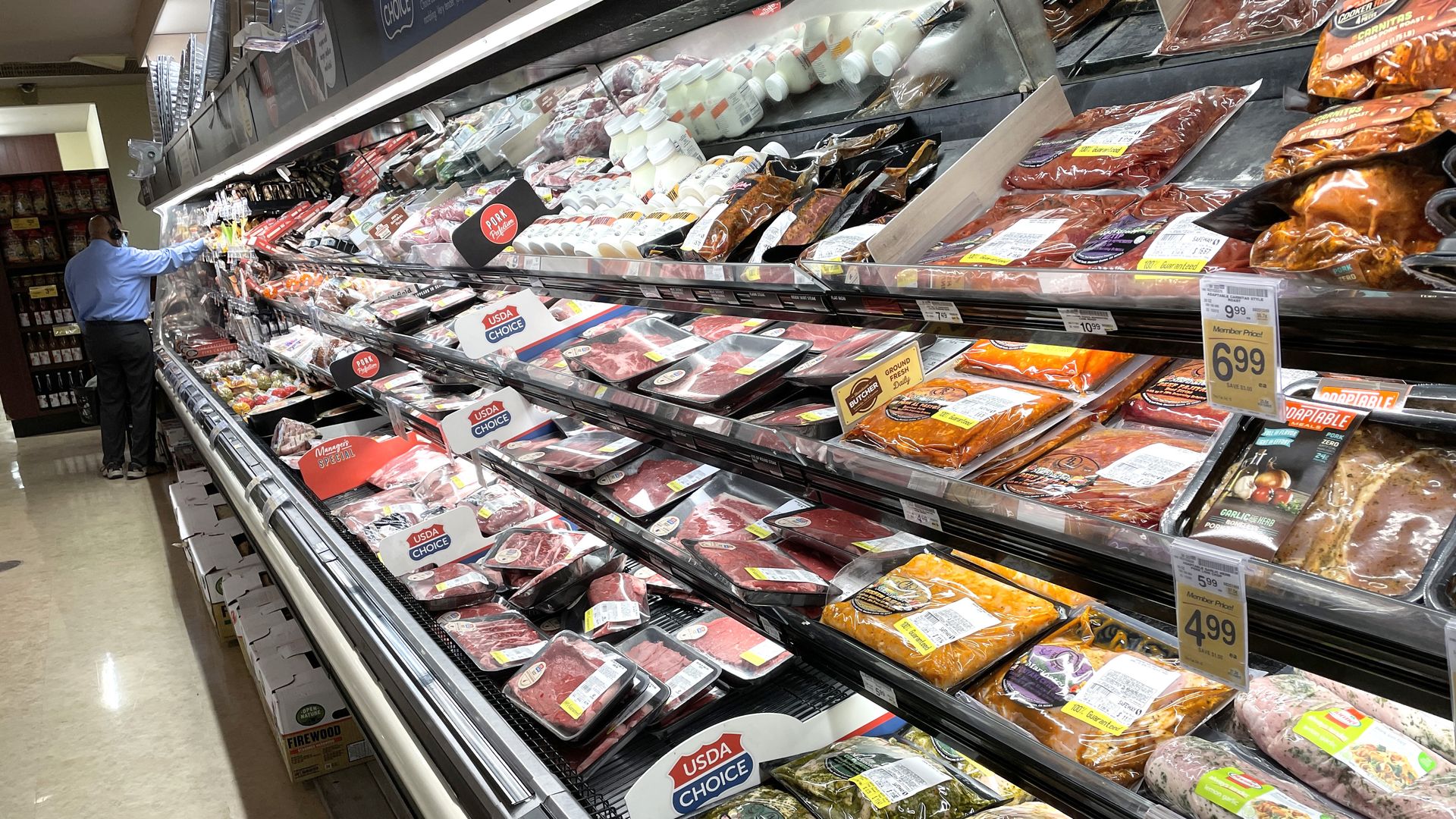 meat in a grocery store