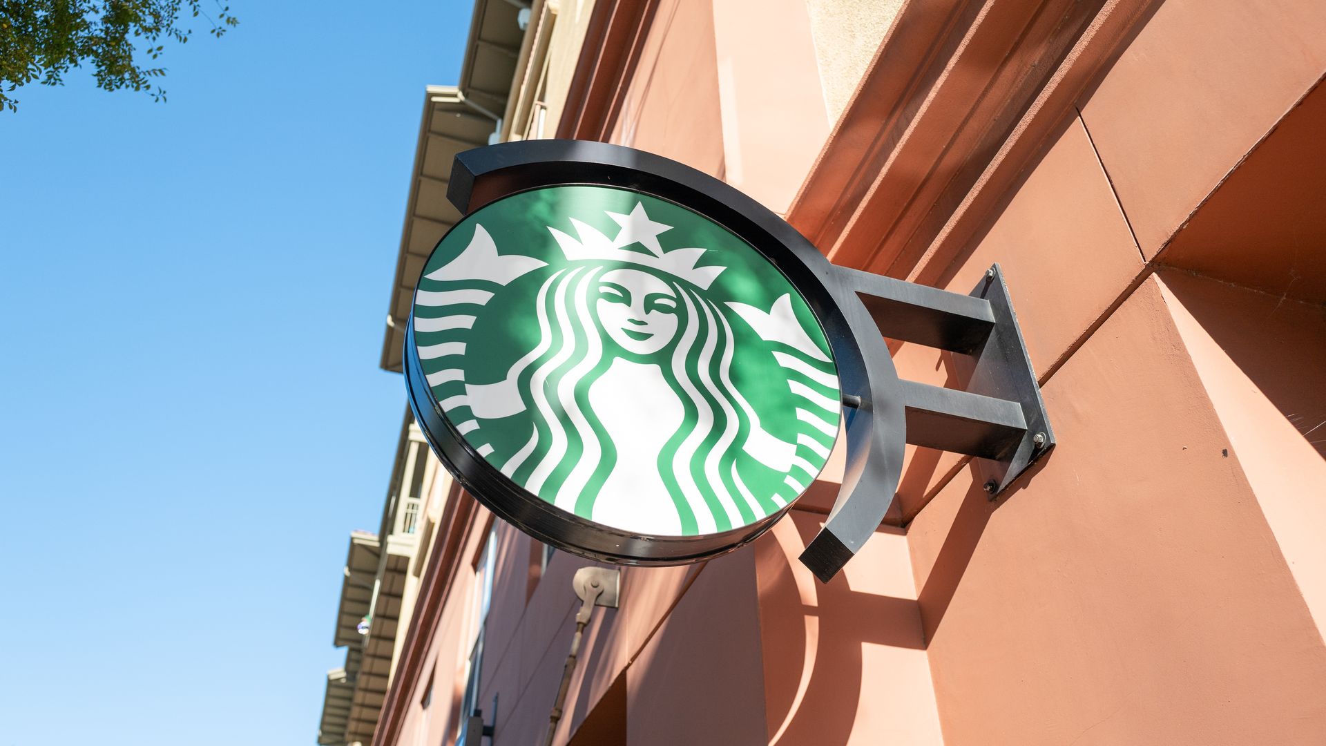 Starbucks signage on a sunny day in the Contra Costa Center neighborhood, Pleasant Hill, California,