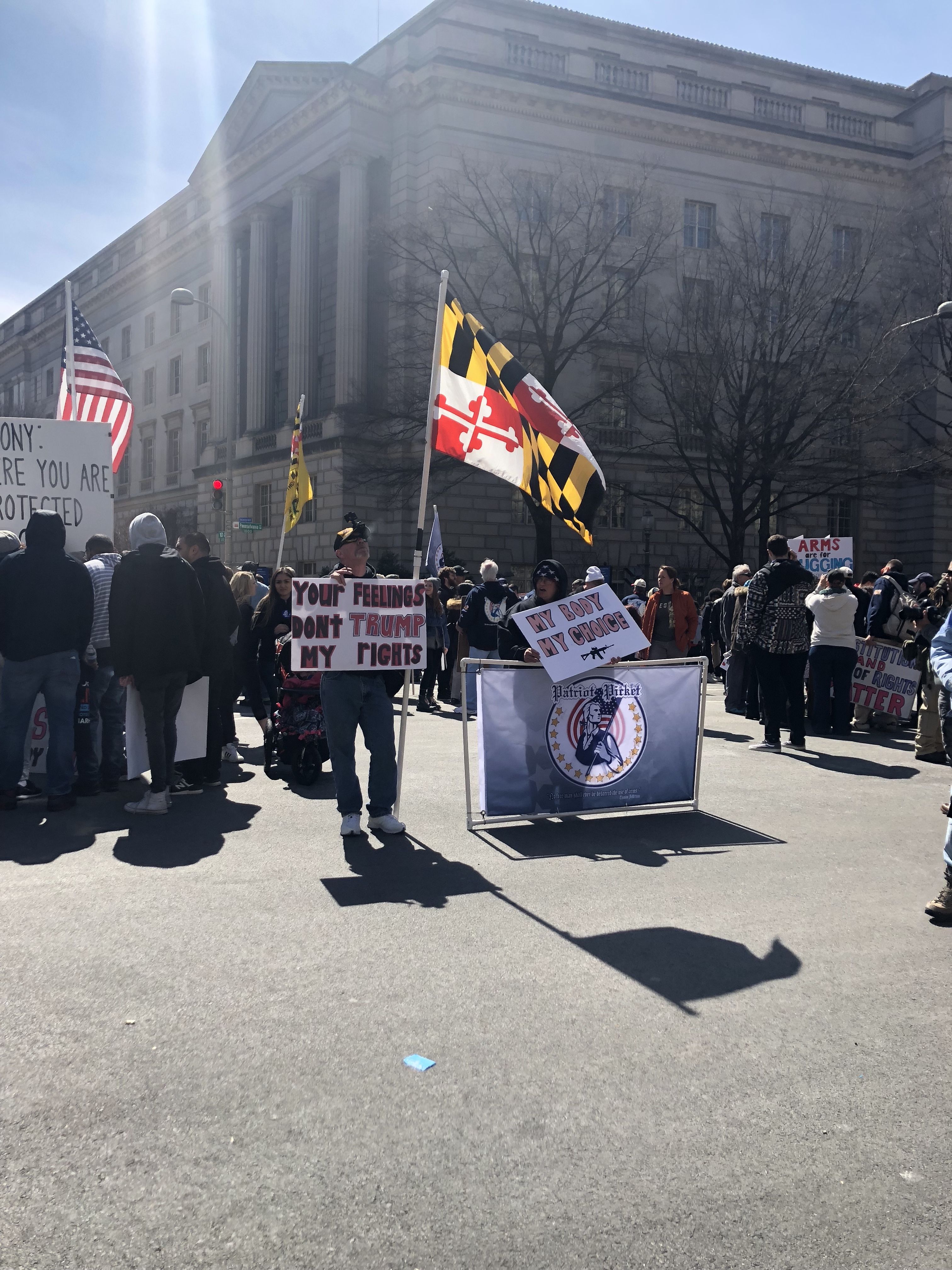 Counter-protestors at the D.C. March for our Lives protest.