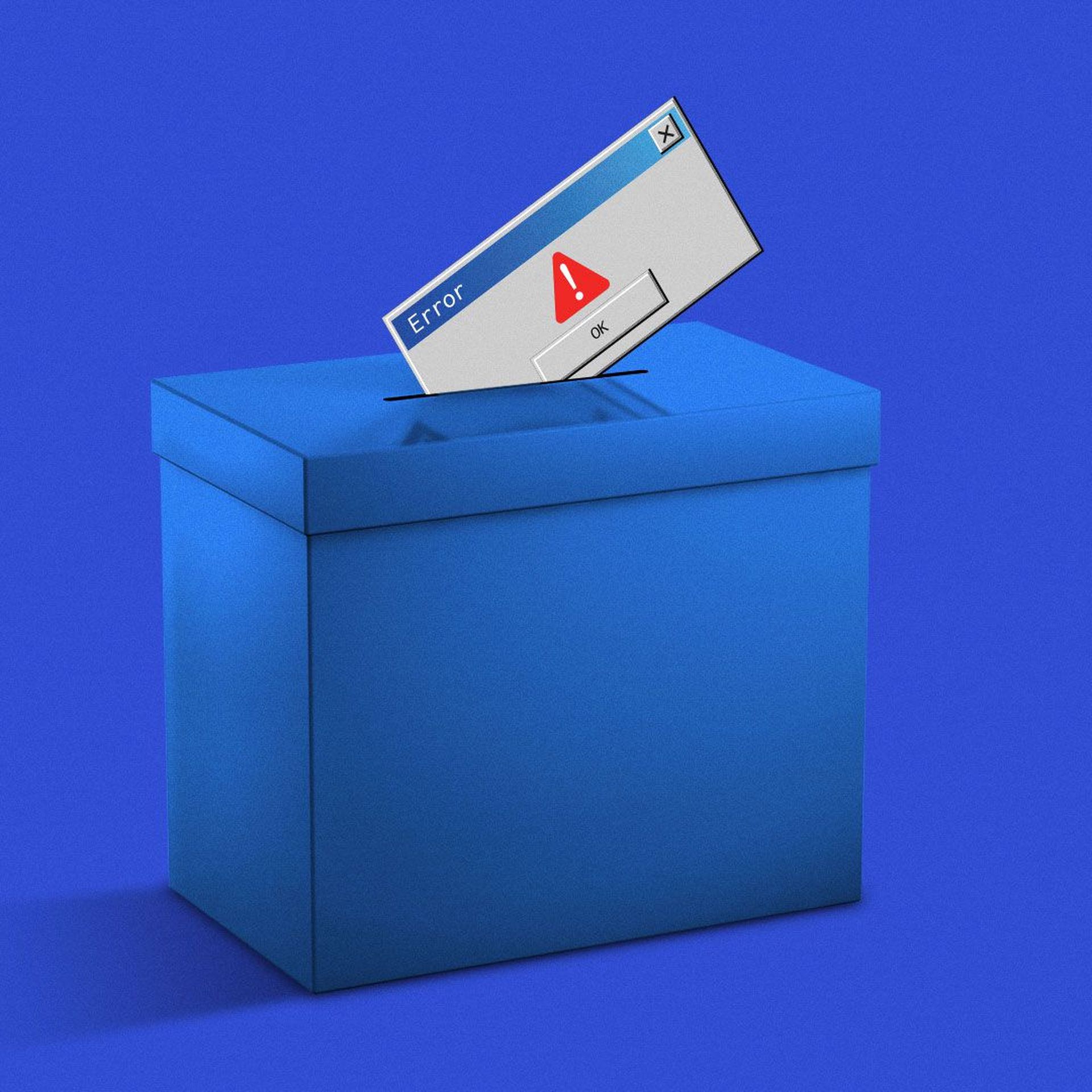 Illustration of error pop-up in the ballot box slot