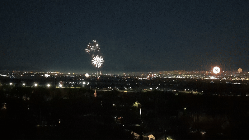 Fireworks over Salt Lake City.  Image: Erin Alberty/Axios