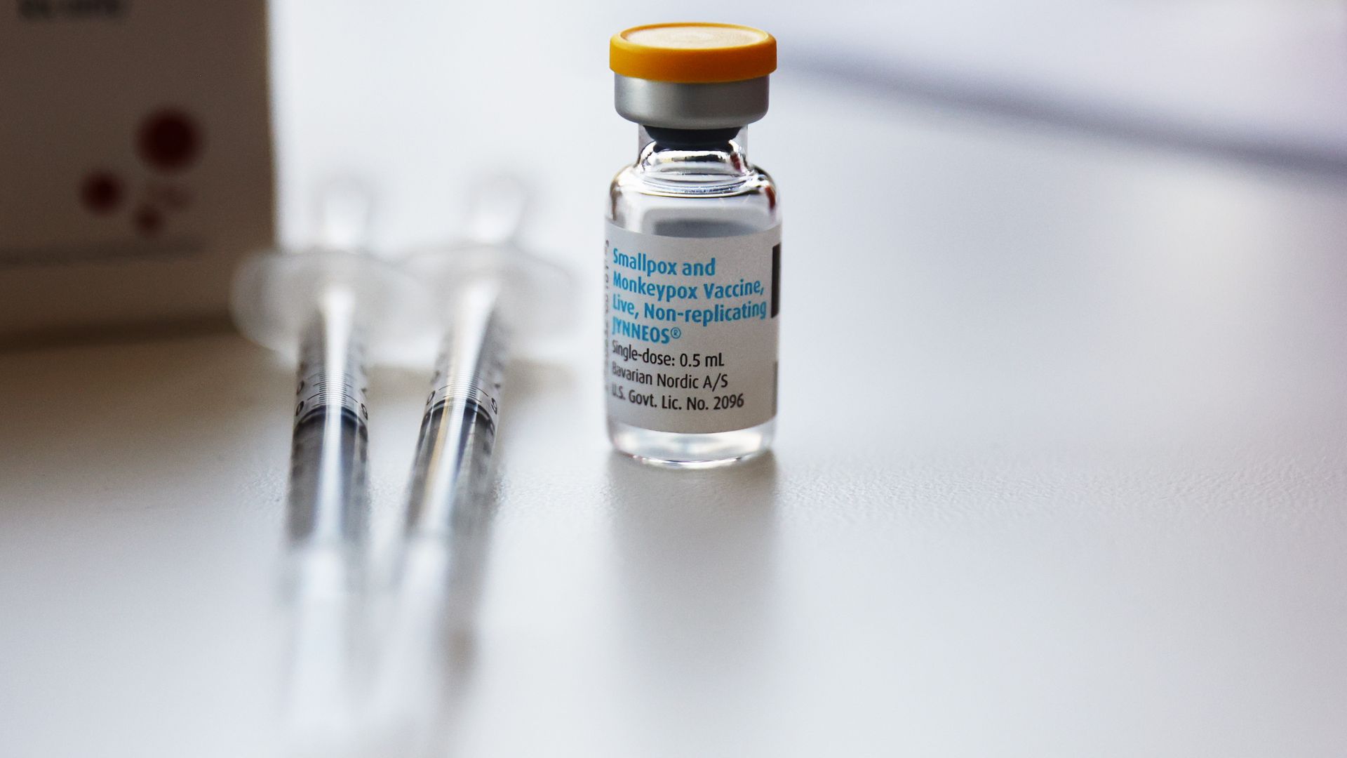 Vial of Jynneos mpox vaccine