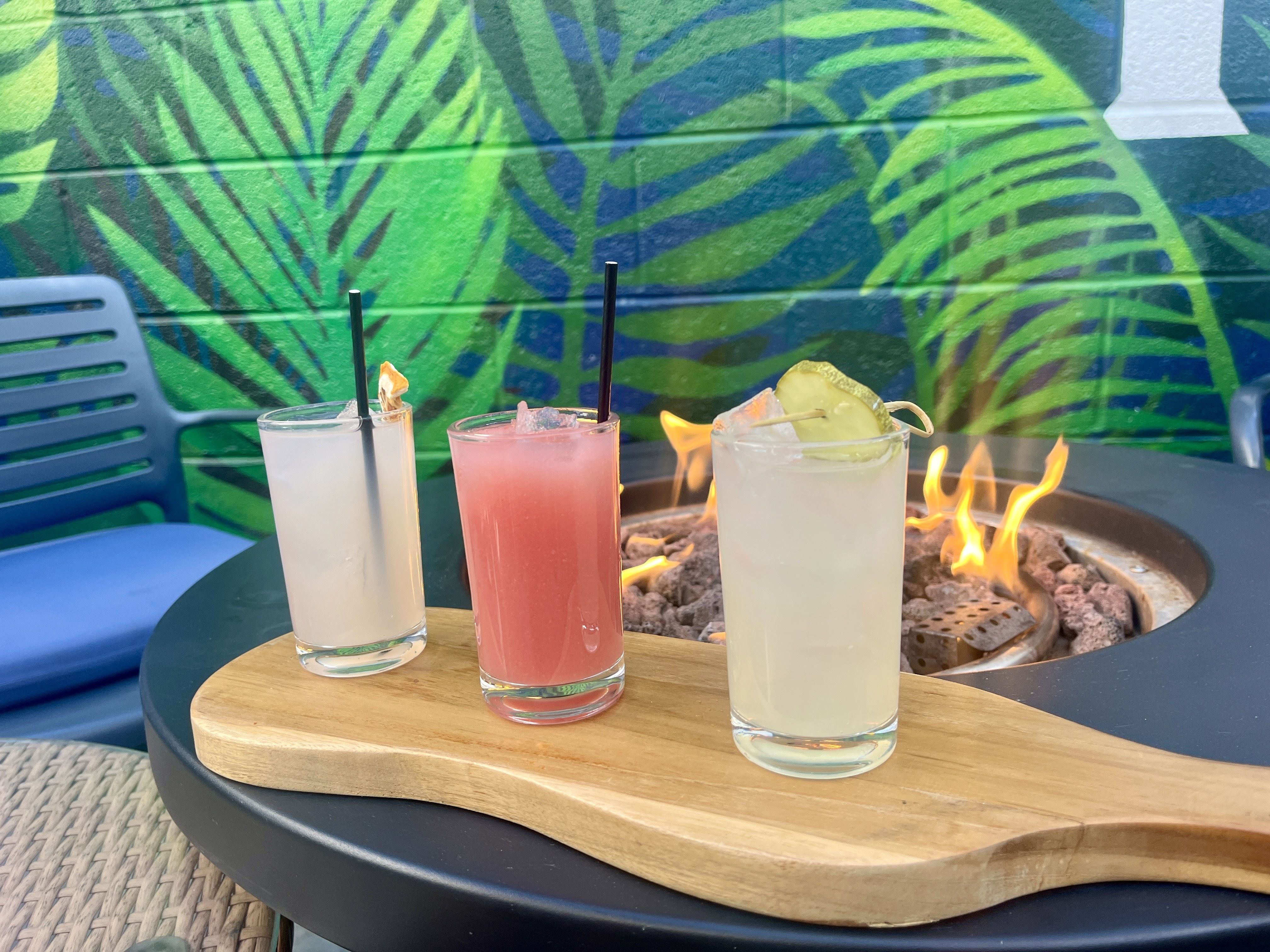 A cocktail flight from 619 Spirits