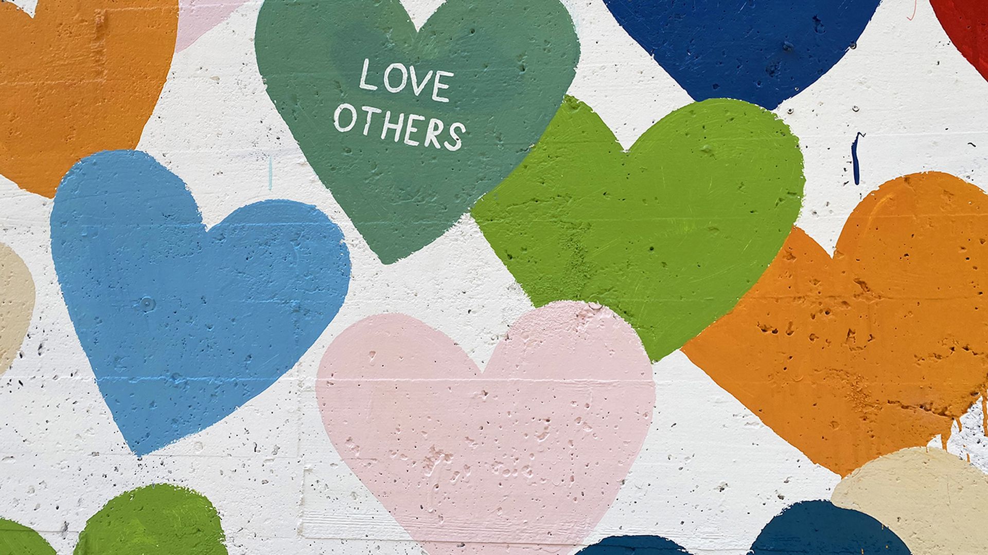 love others hearts wall open relationships vibrant