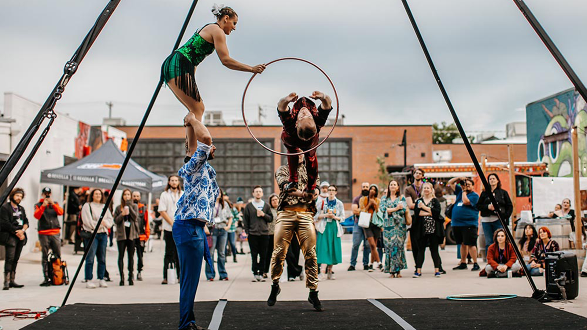 Acrobatics performance by Circus Foundry at the 2023 Denver Fringe Fest.