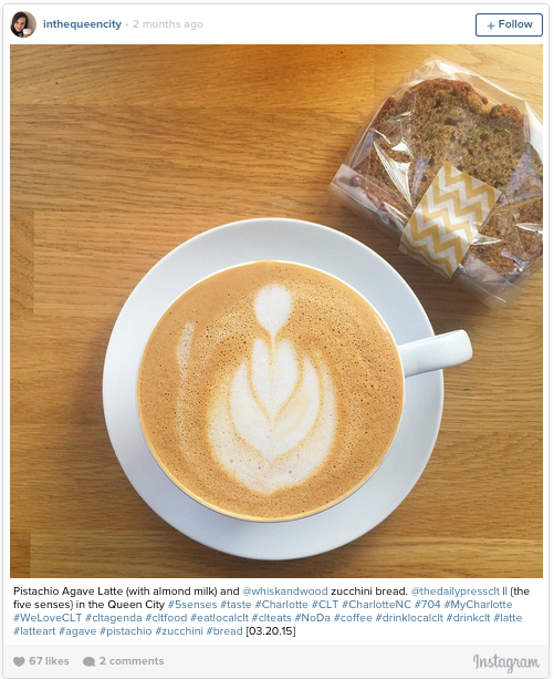 pistachio agave latte