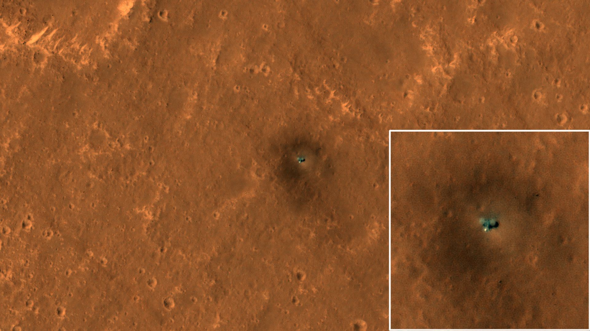 NASA's Mars Reconnaissance Orbiter caught sight of the space agency's InSight lander on the Martian surface