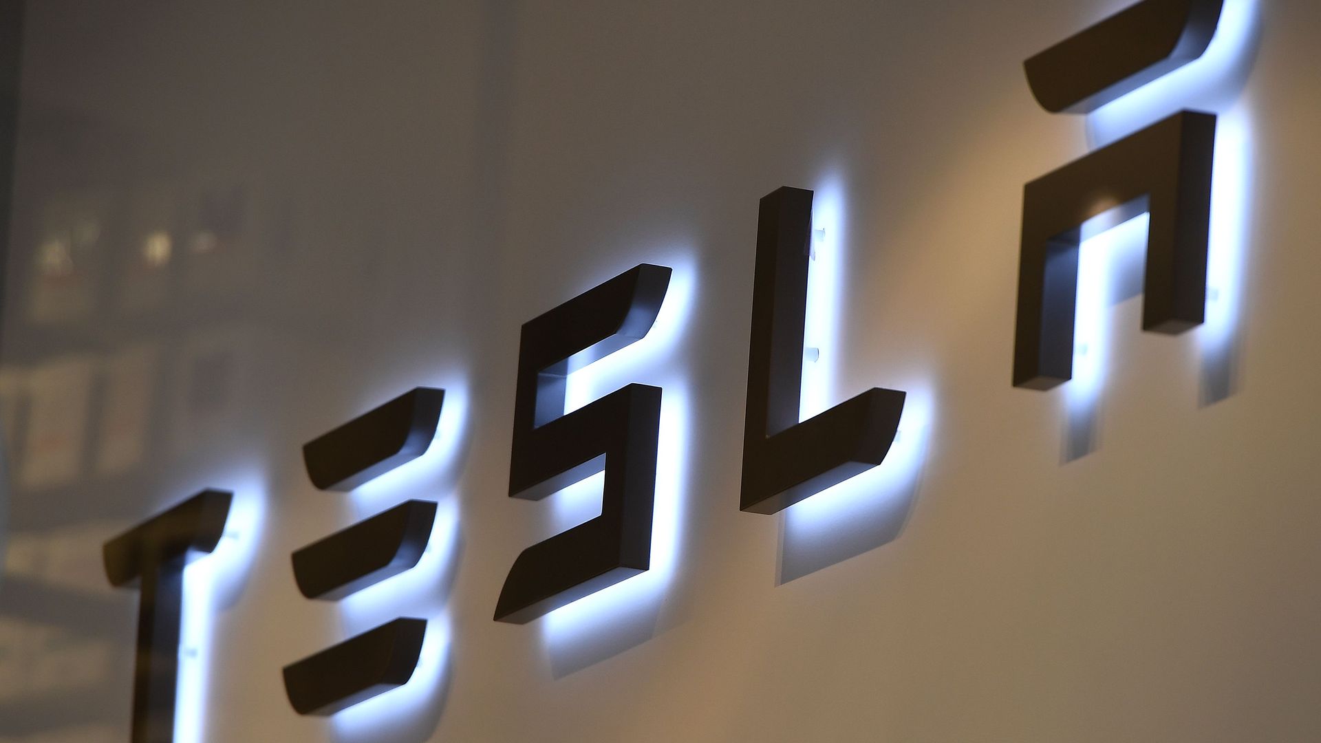 Tesla logo.