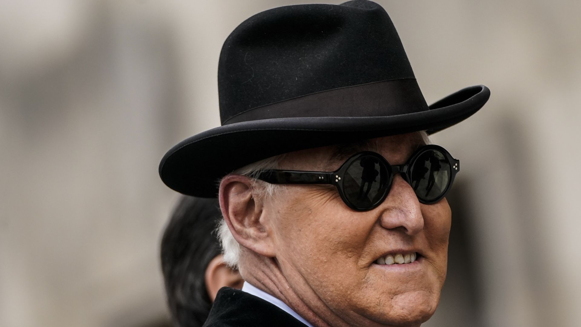 Roger Stone arriving at his sentencing hearing 