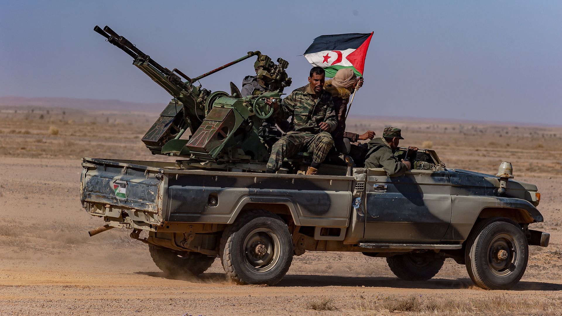Military units from the Arab Democratic Republic Saharawi performing manoeuvres in Western Sahara in January 2019.