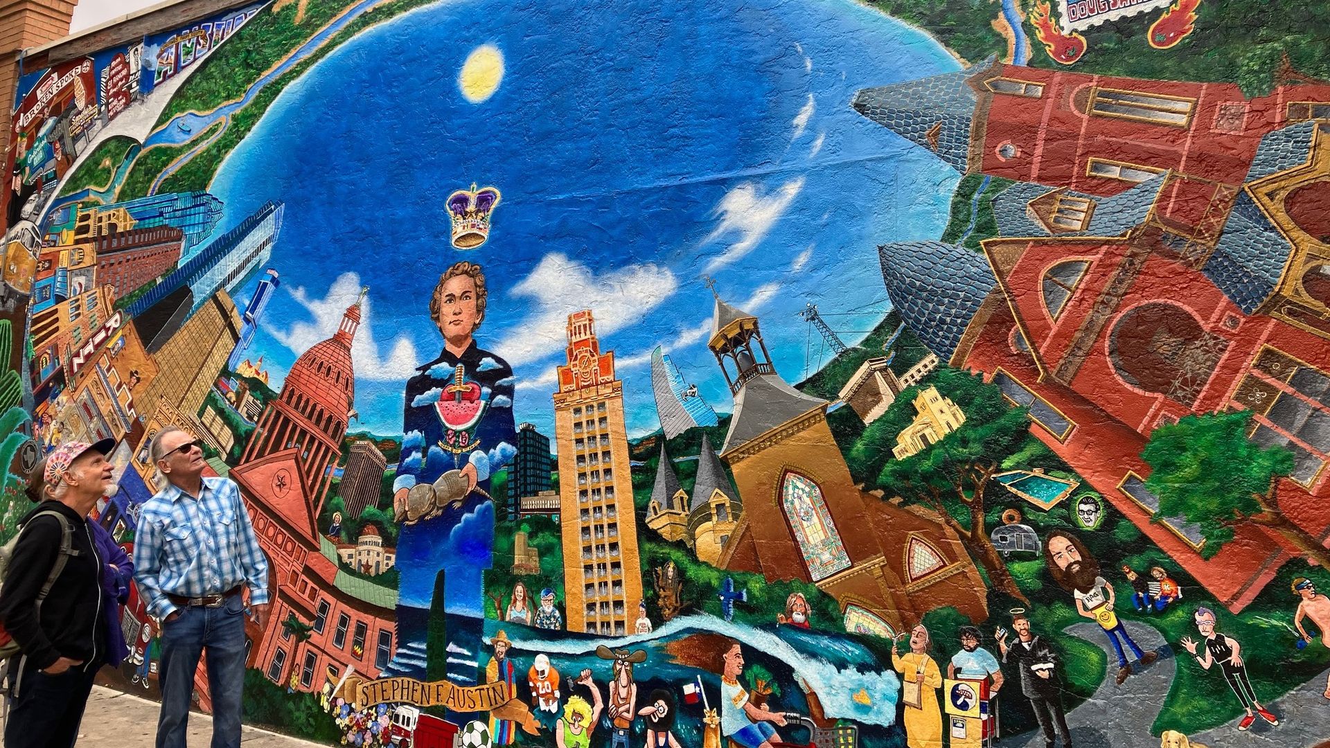 Artists with their Austin mural.