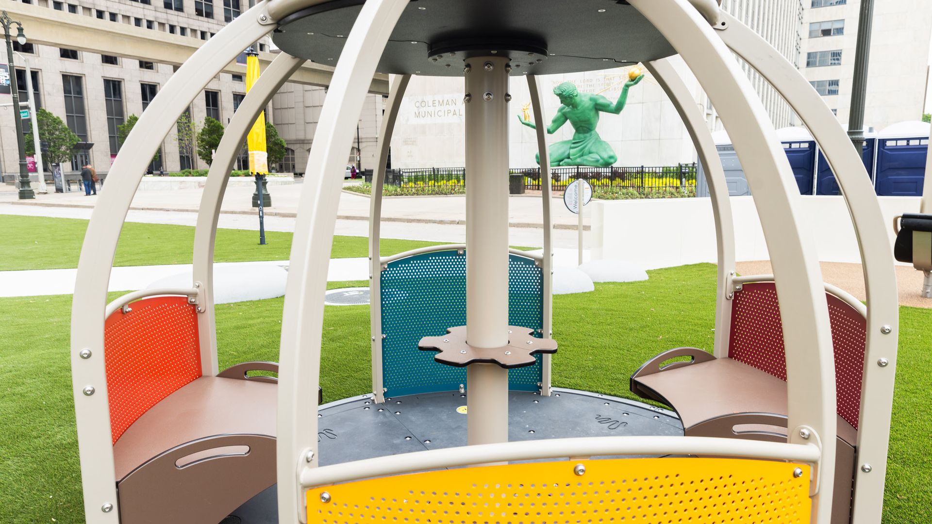 Spirit Plaza's new play area.