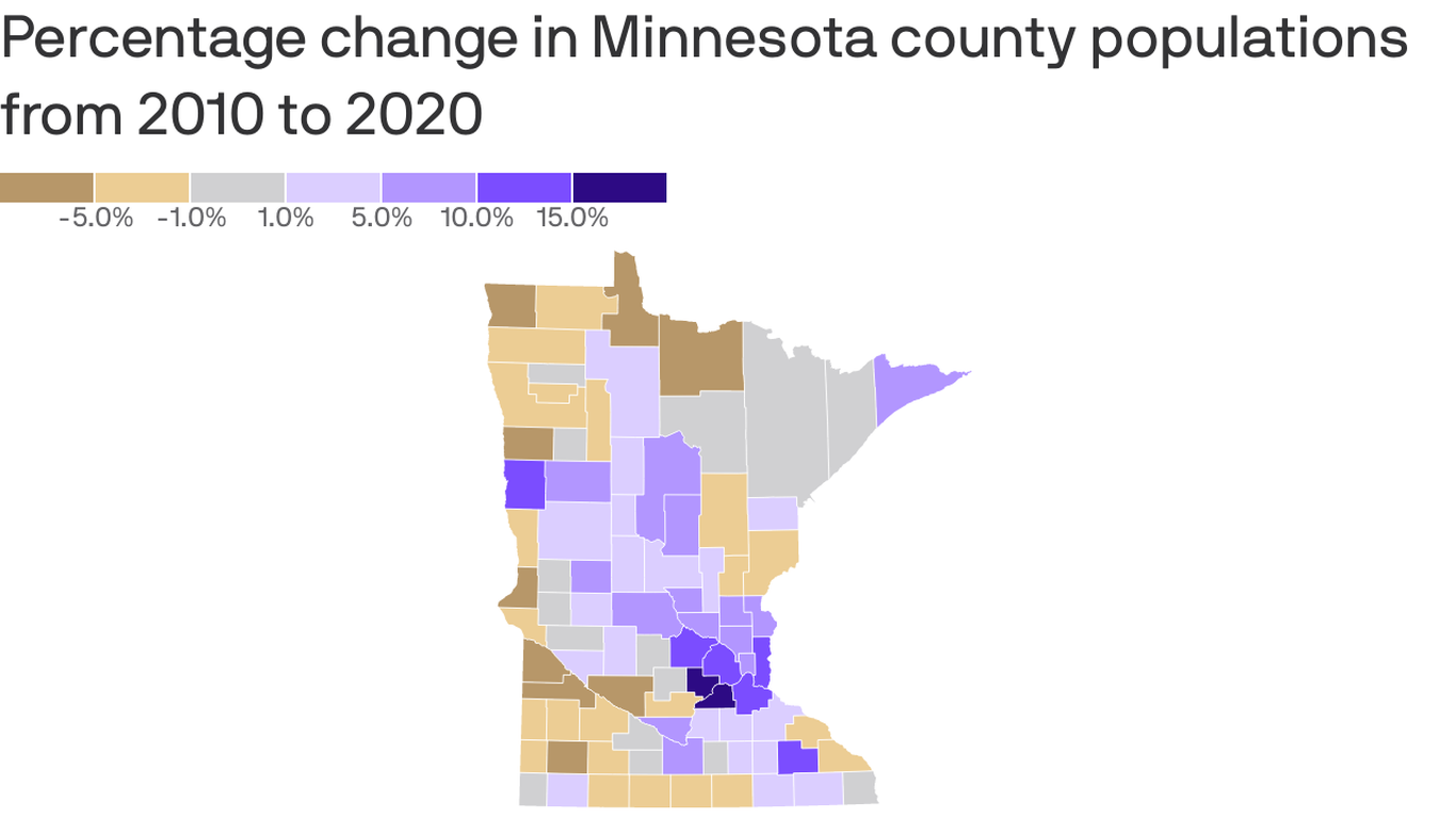 Mapped Census data shows where Minnesota is growing Axios Twin Cities