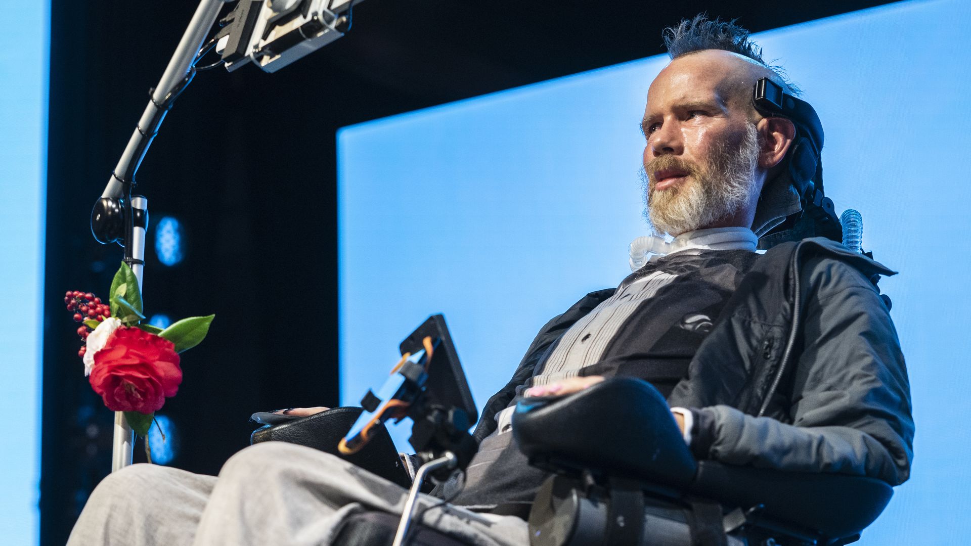Image shows Steve Gleason in a wheelchair.