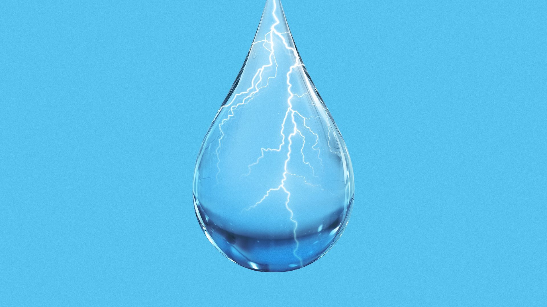Illustration of lightning inside of a water drop.