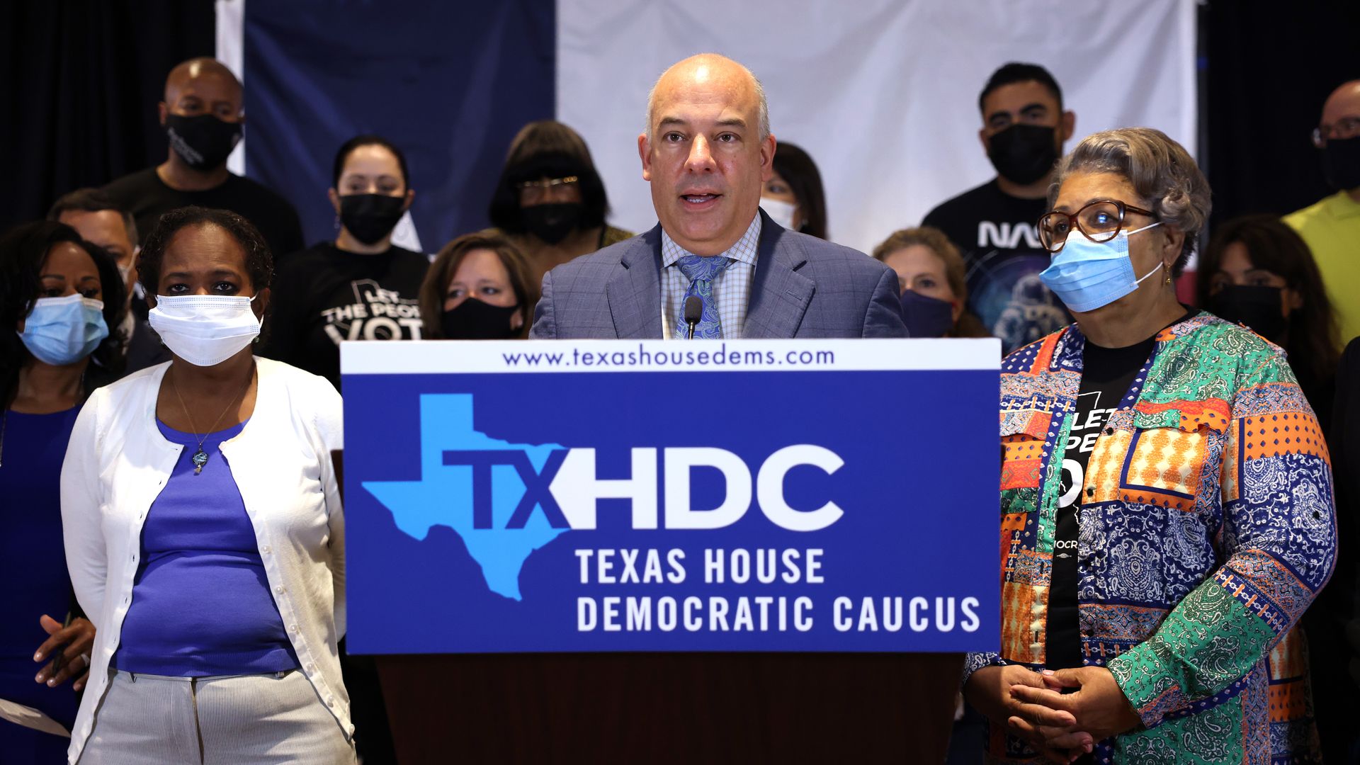 Group of Texas democrats give a press conference