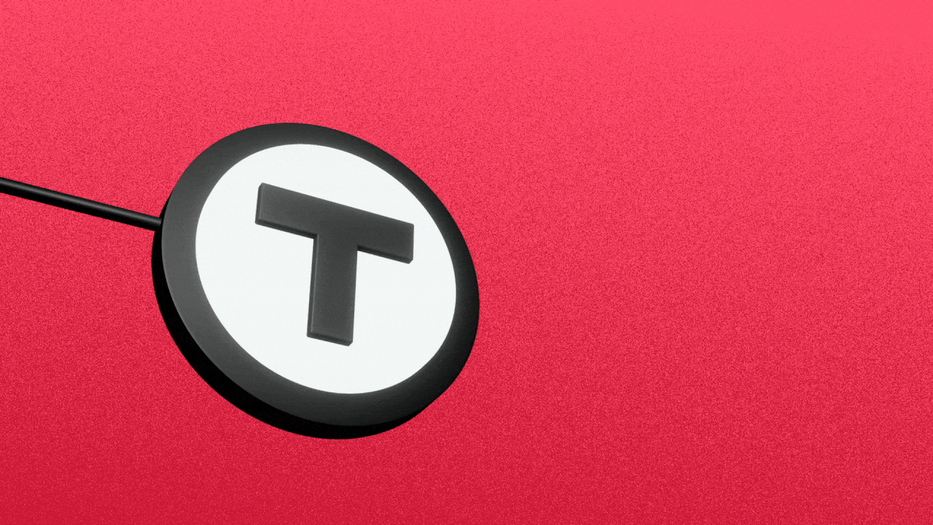 Illustration of an MBTA sign changing into an emergency symbol.