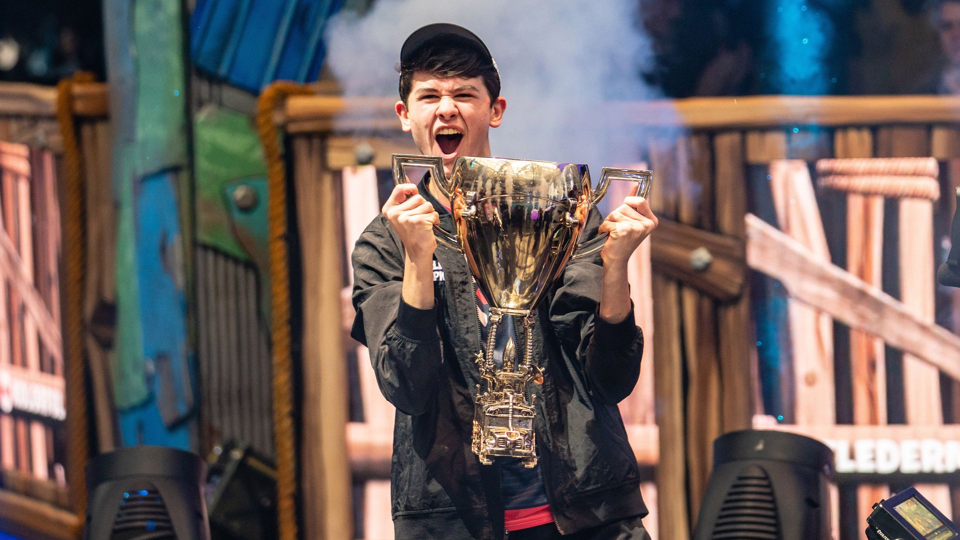 Kyle "Bugha" Giersdorf celebrates winning Fortnite World Cup