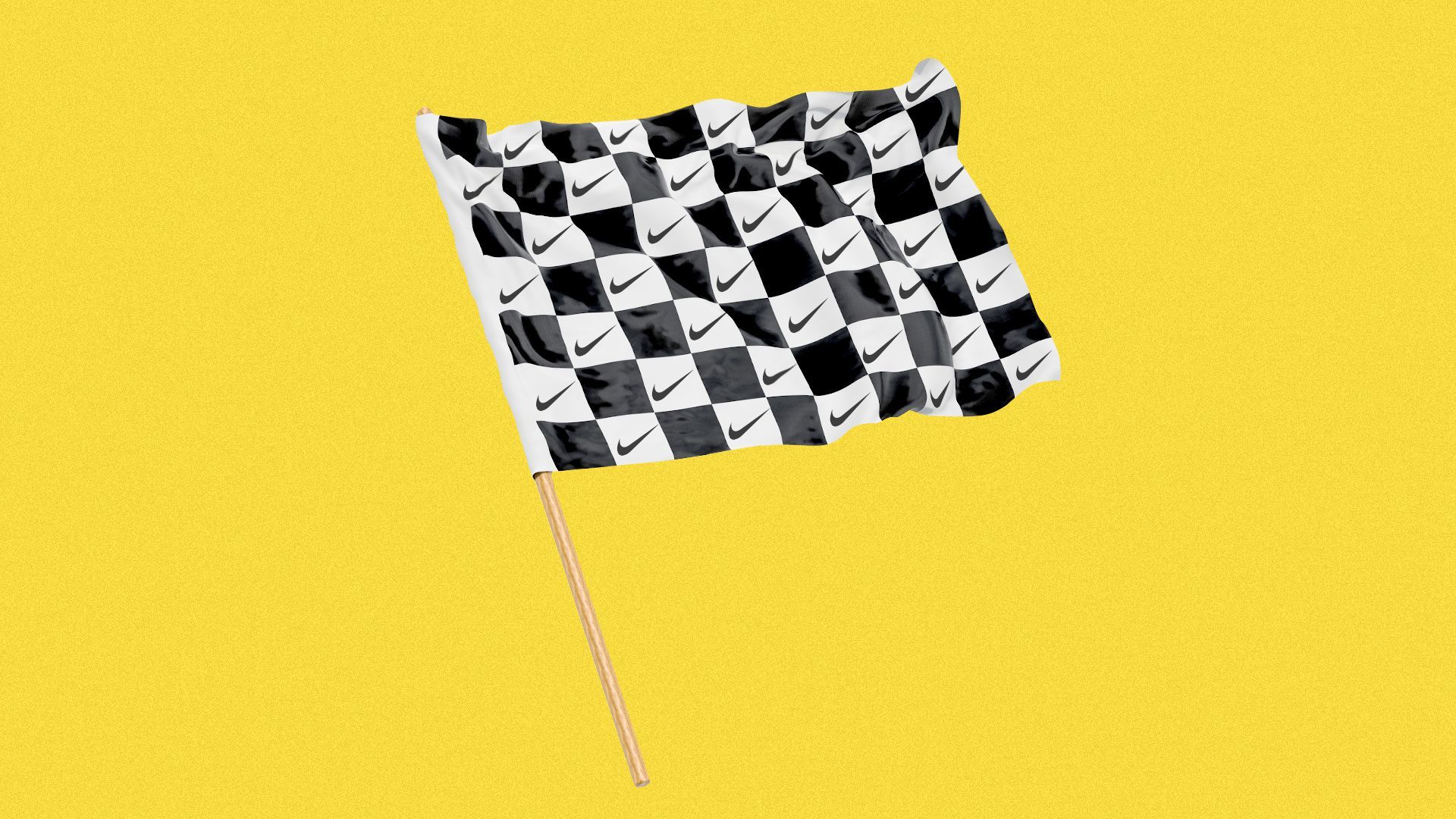 Illustration of a Nike race flag