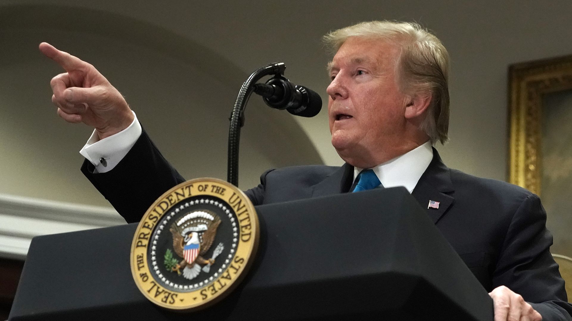 Donald Trump pointing