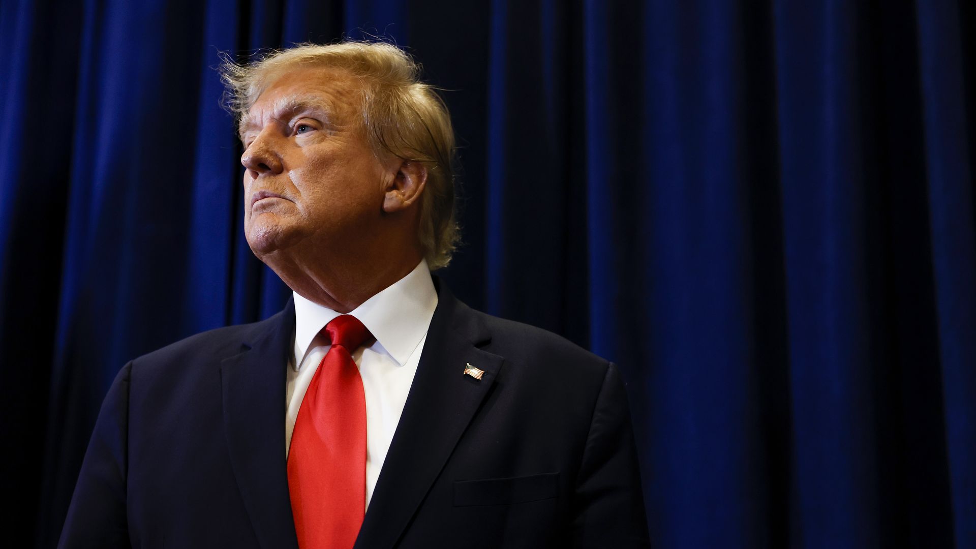 Former U.S. President Donald Trump speaks to reporters before his speech at the annual Conservative Political Action Conference (CPAC) at Gaylord National Resort & Convention Center on March 4.