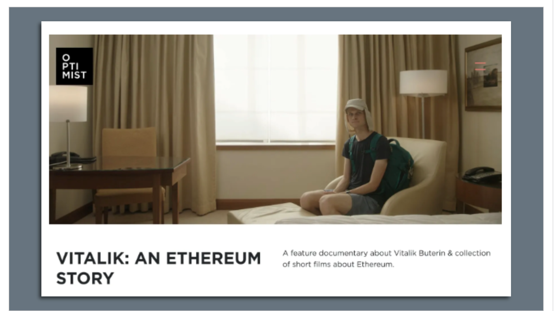 Still of a documentary on Ethereum co-founder Vitalik Buterin.