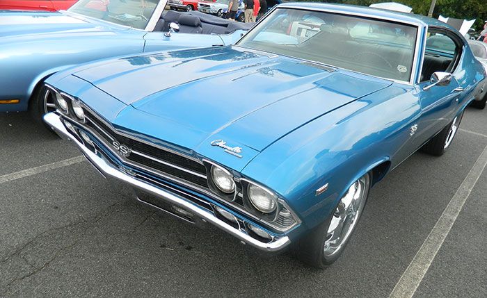 blue muscle car