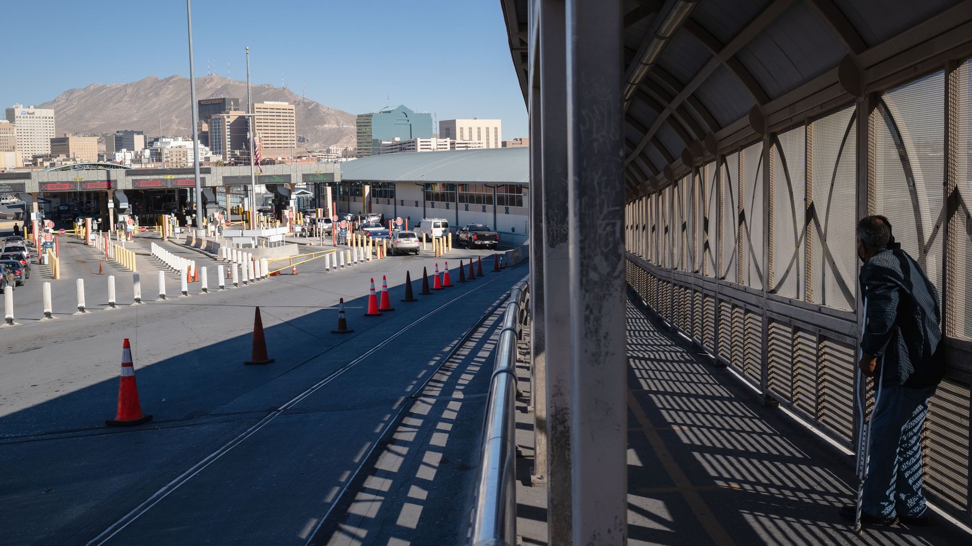 The Paso Del Norte International Bridge between El Paso, Texas and Ciudad Juárez, Chihuahua is seen empty amid the Coronavirus pandemic