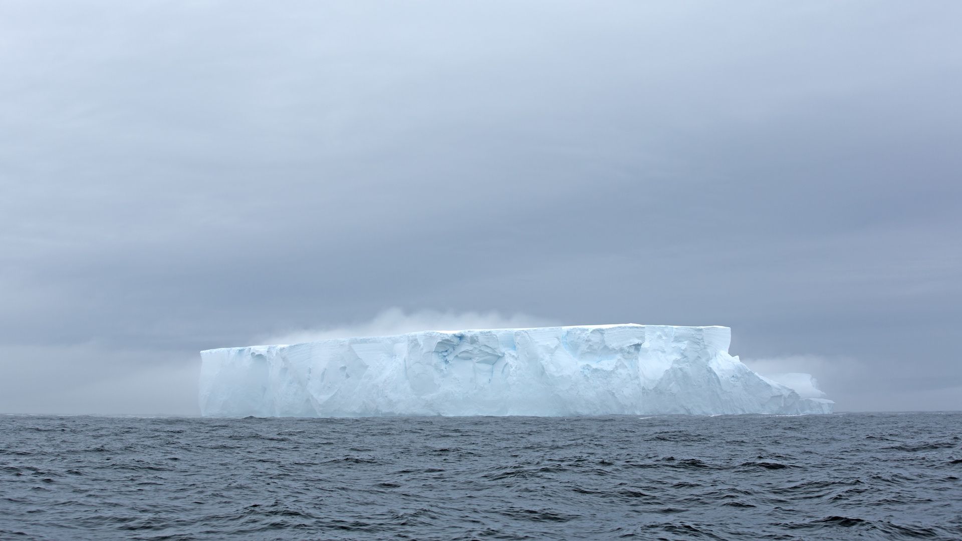 An iceberg in the Southern Ocean, where deeper ocean layers are warming and freshening.