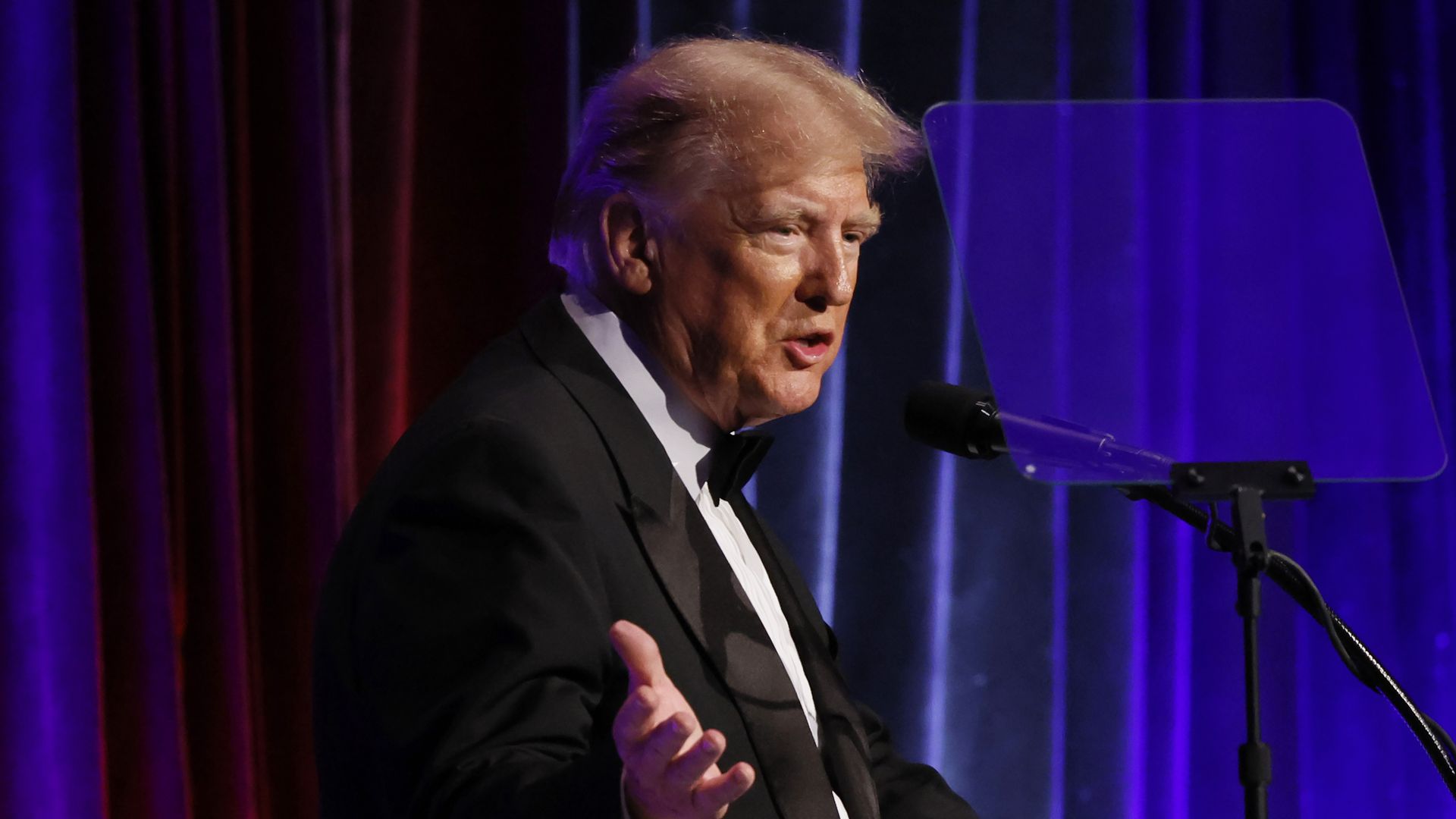 Former President Donald Trump speaks at the New York Young Republican Club Gala at Cipriani Wall Street on December 09, 2023 in New York City