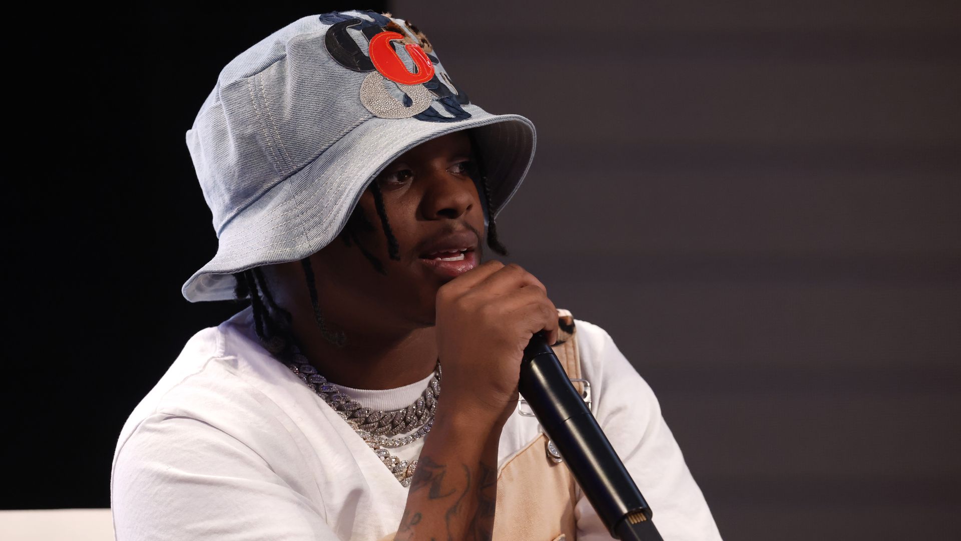 Rapper 42 Dugg attends Yo Gotti's CMG 2022 Press Conference on February 10, 2022 in Los Angeles, California