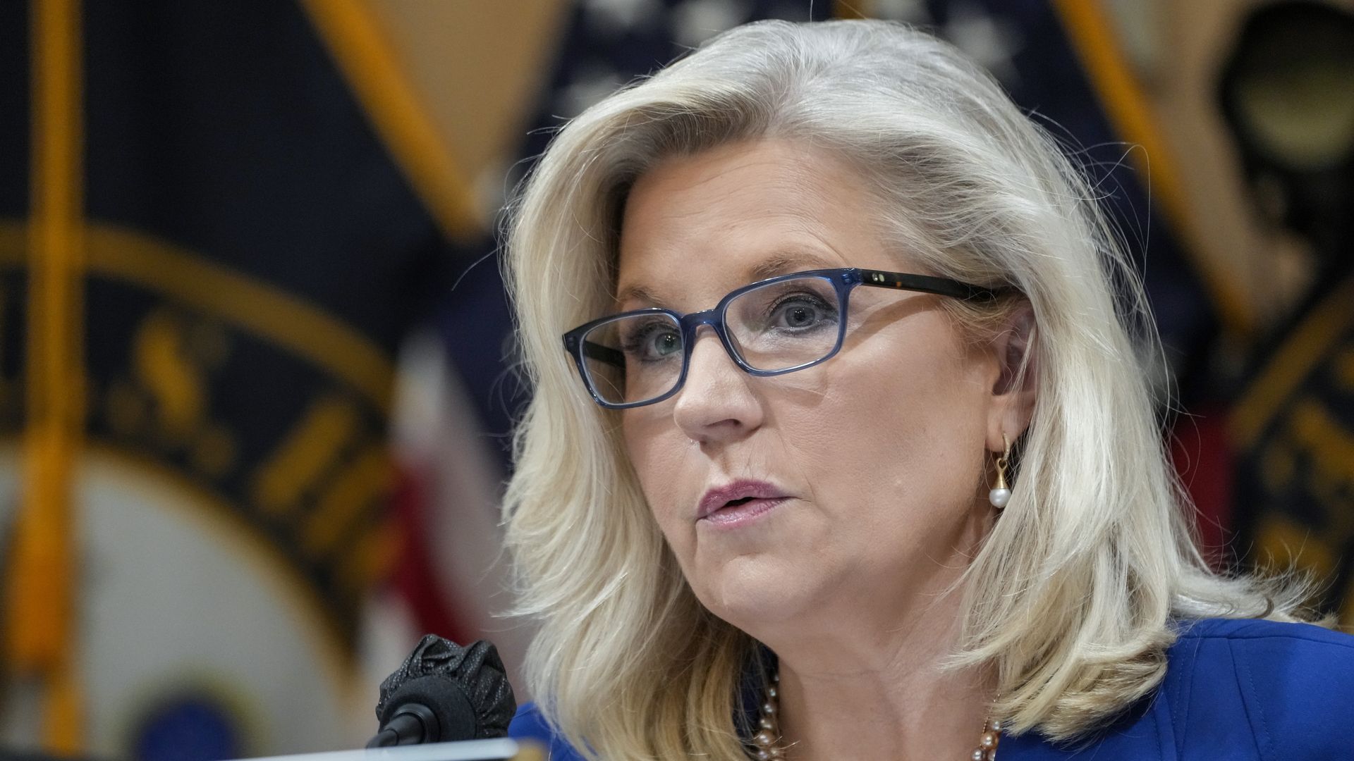 Rep. Liz Cheney delivers remarks during a hearing of the House Select Committee to Investigate the Jan. 6 Attack on the U.S. Capitol in the Cannon House Office Building on Oct. 13, 2022 in DC.