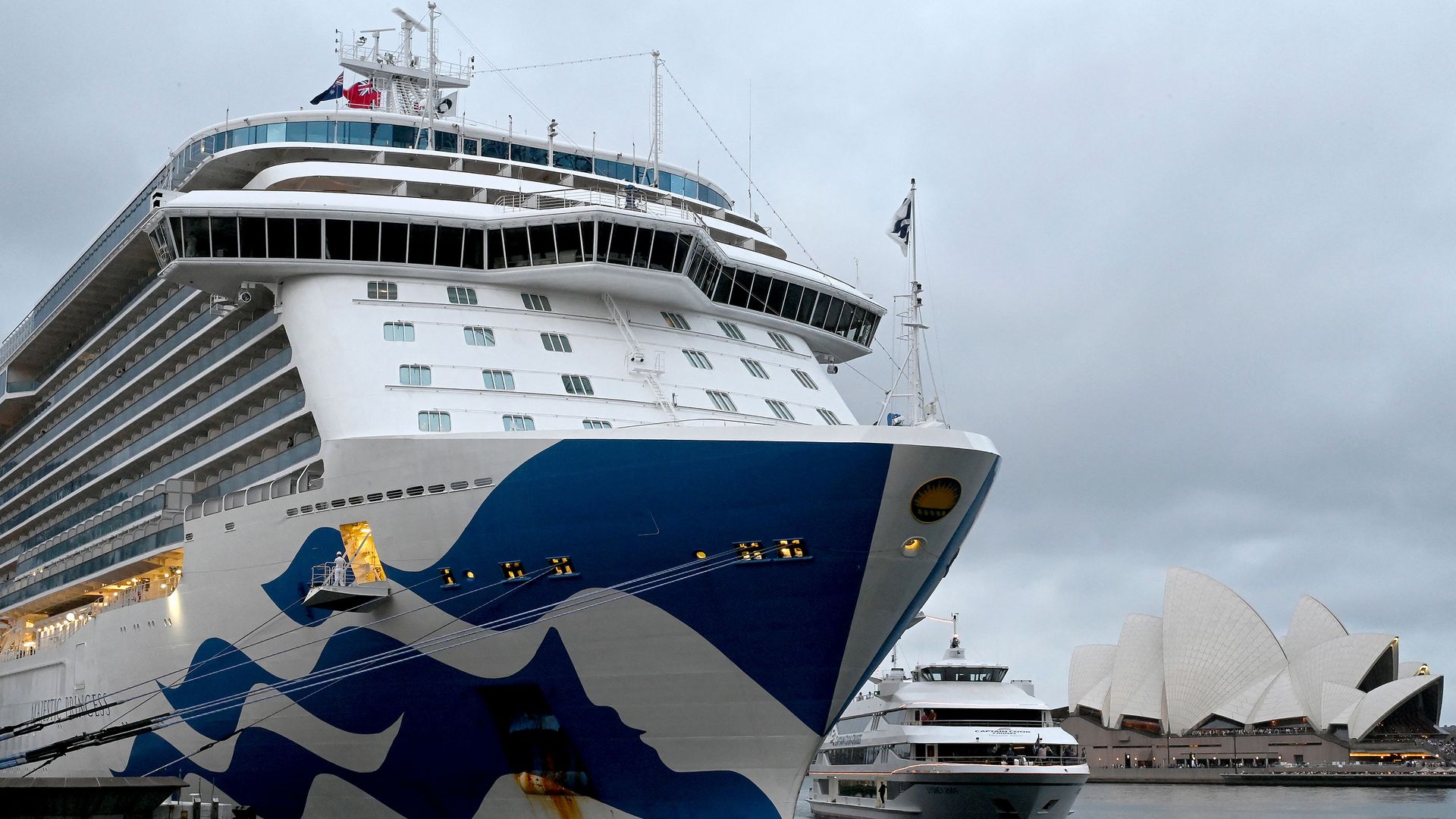The Majestic Princess cruise ship is seen docked at the International Terminal on Circular Quay in Sydney on November 12