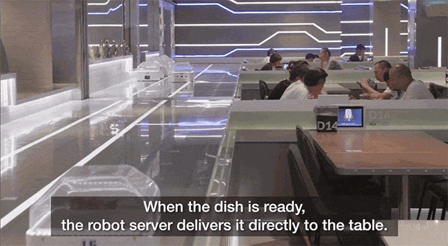Video of robot delivering food to a table