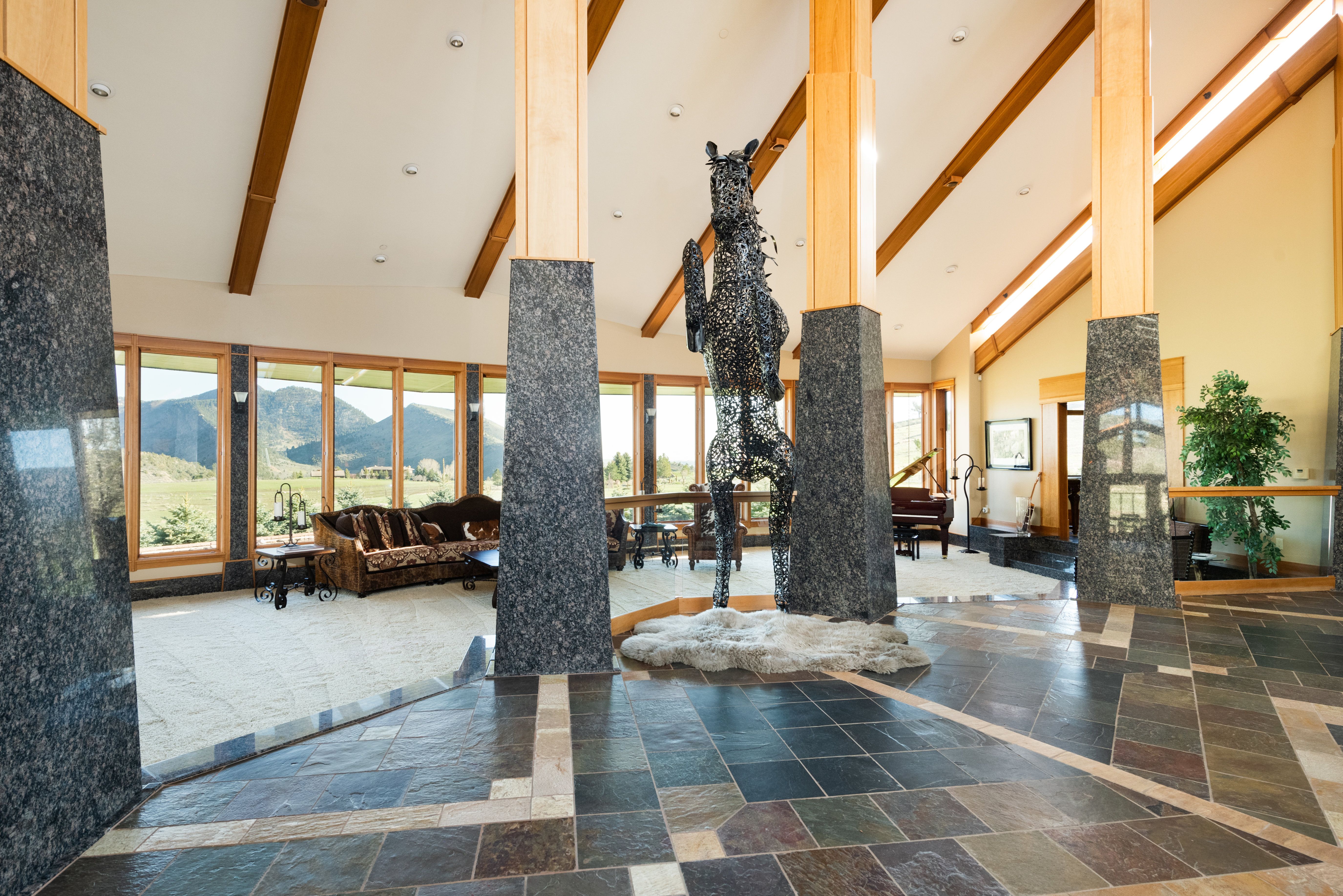 Colorado Mountain house on 35 acres asks $7M horse statue 