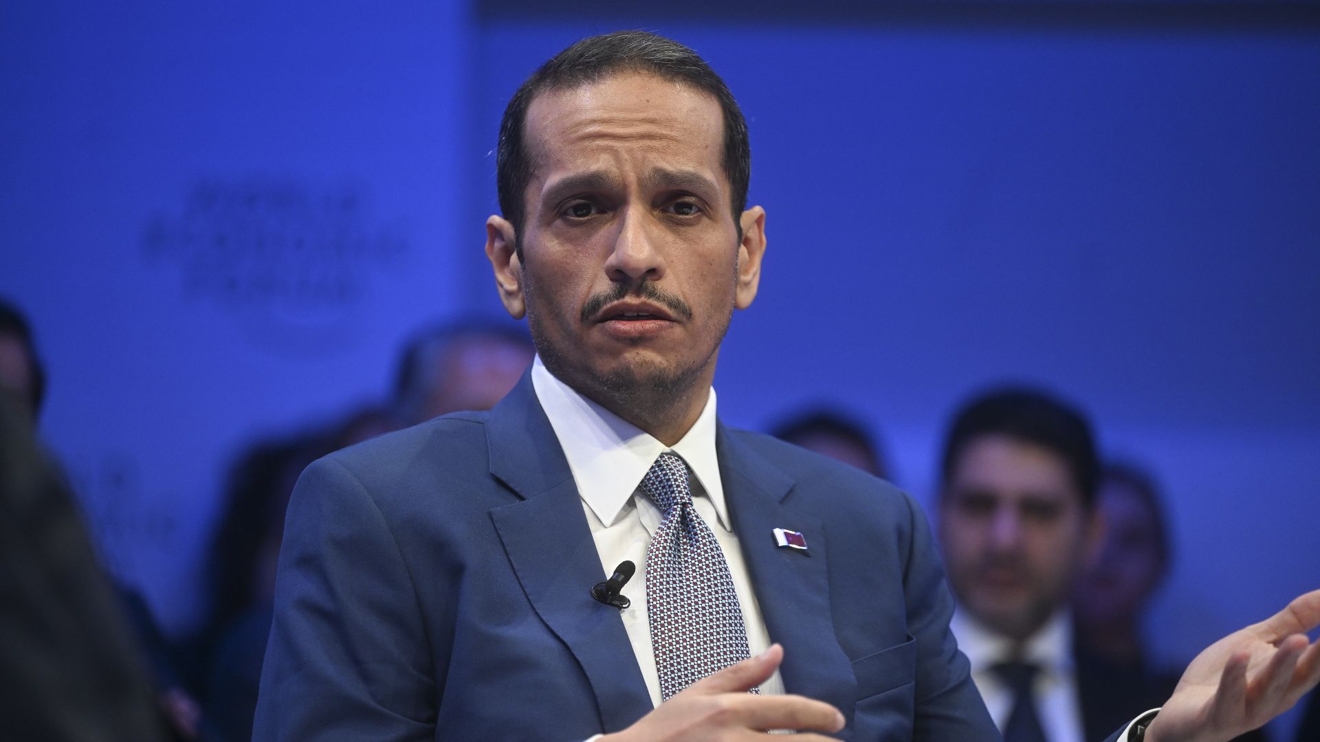  Qatari Prime Minister and Minister of Foreign Affairs Mohammed bin Abdulrahman Al Thani in Davos on Jan. 16.