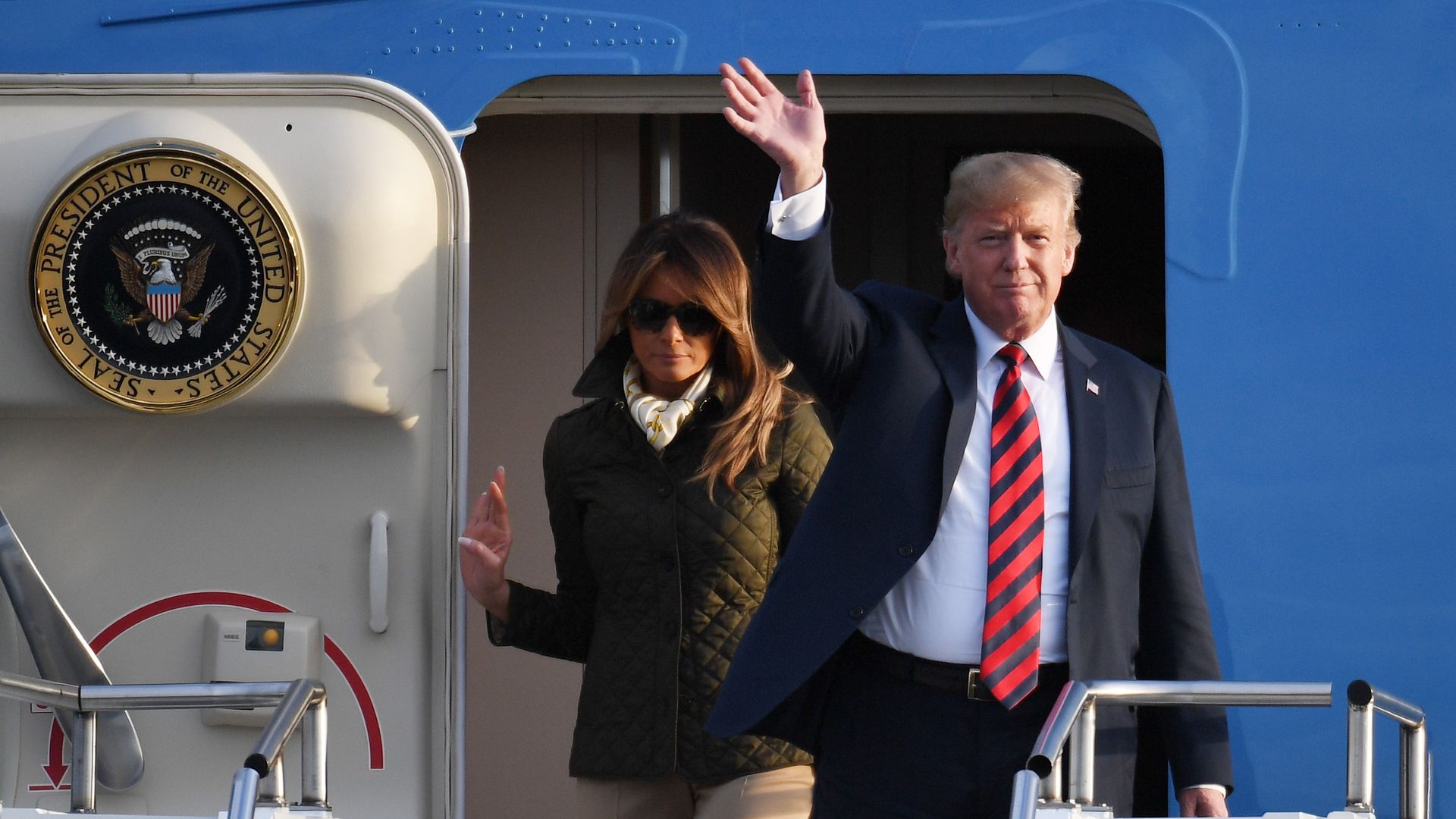 President Trump arriving in Scotland.
