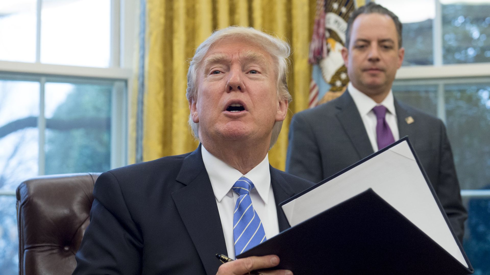 Priebus and Trump in the Oval Office