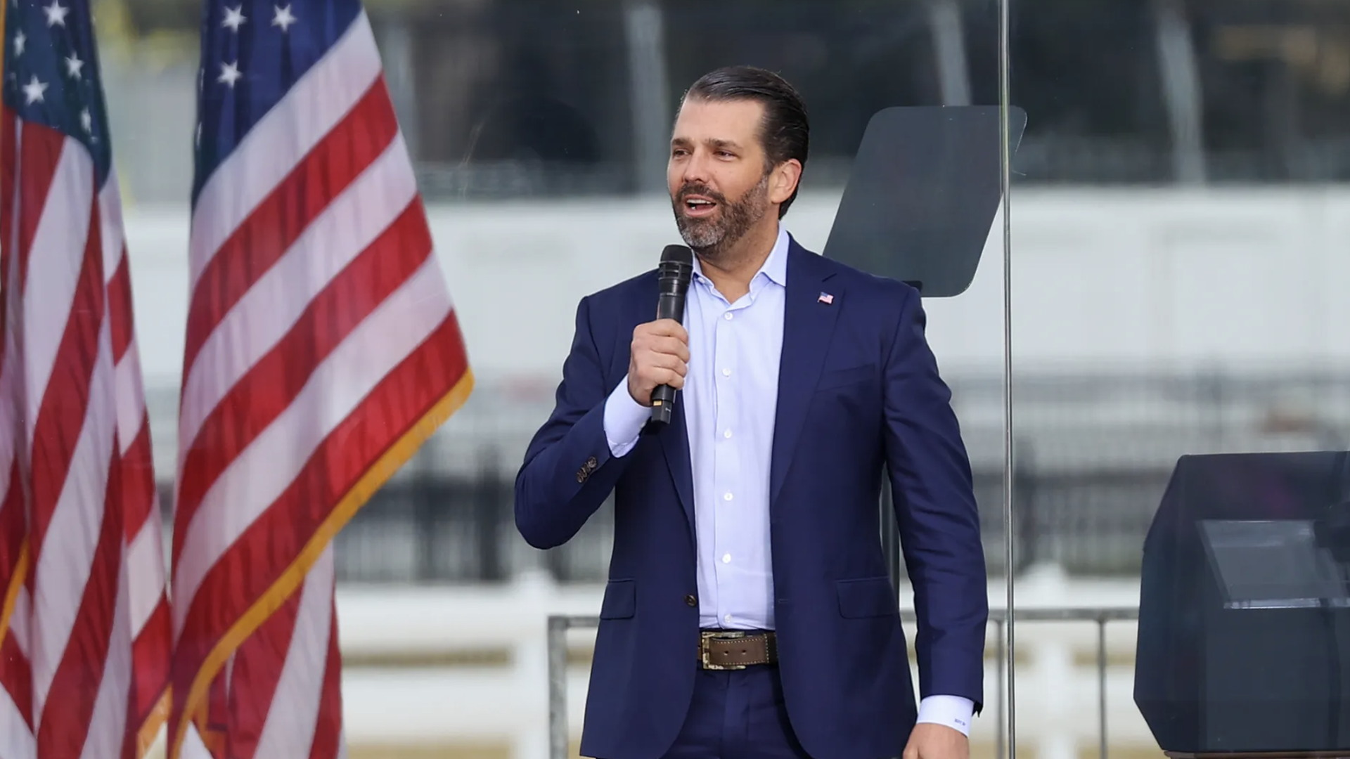 Donald Trump Jr. speaks during a "Save America Rally" on Jan. 6, 2021. Photo: Tayfun Coskun/Anadolu Agency via Getty Images