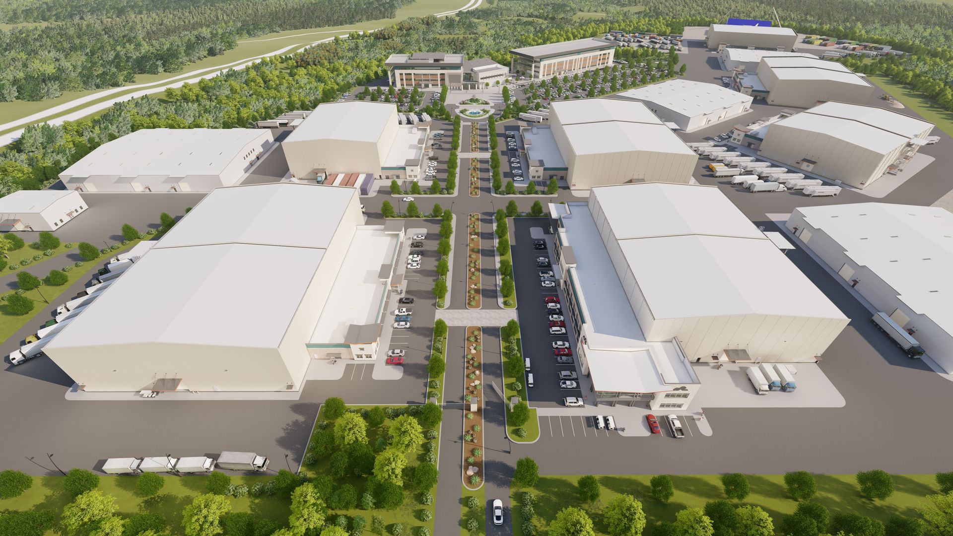 A rendering of a new movie studio.