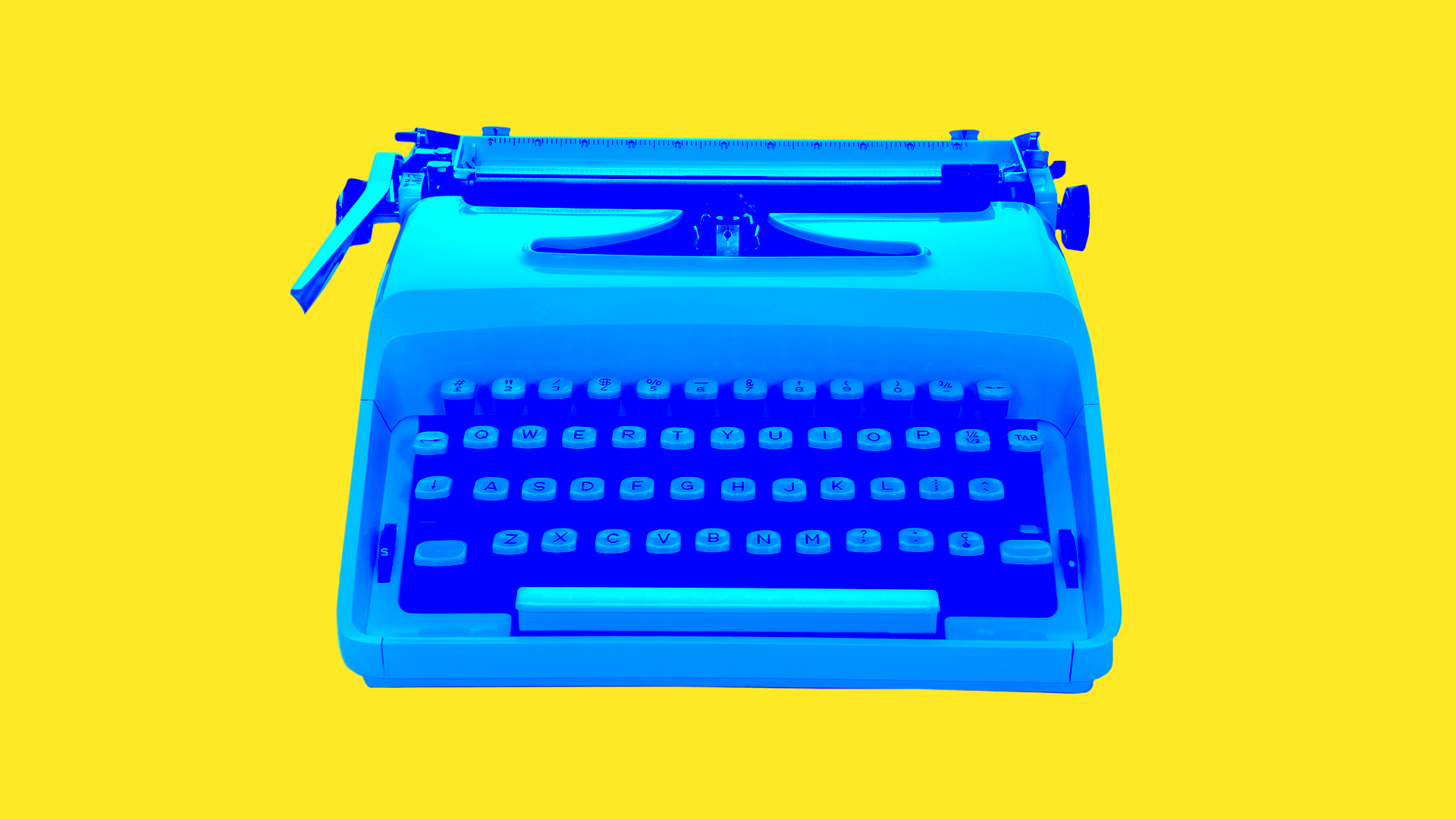 Illustration of a typewriter typing on its own 