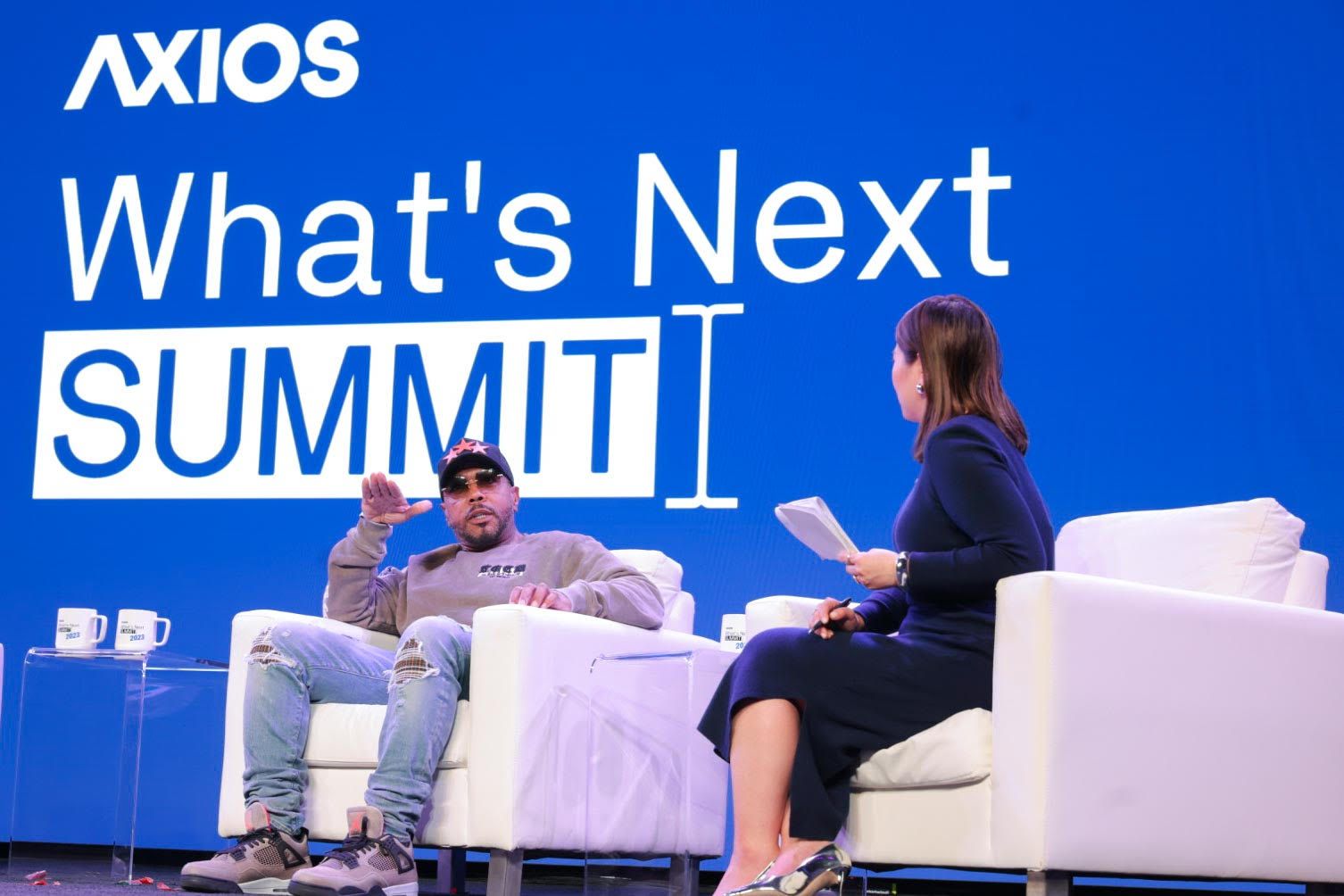 Timbaland and Axios' Hope King at our What's Next Summit yesterday.