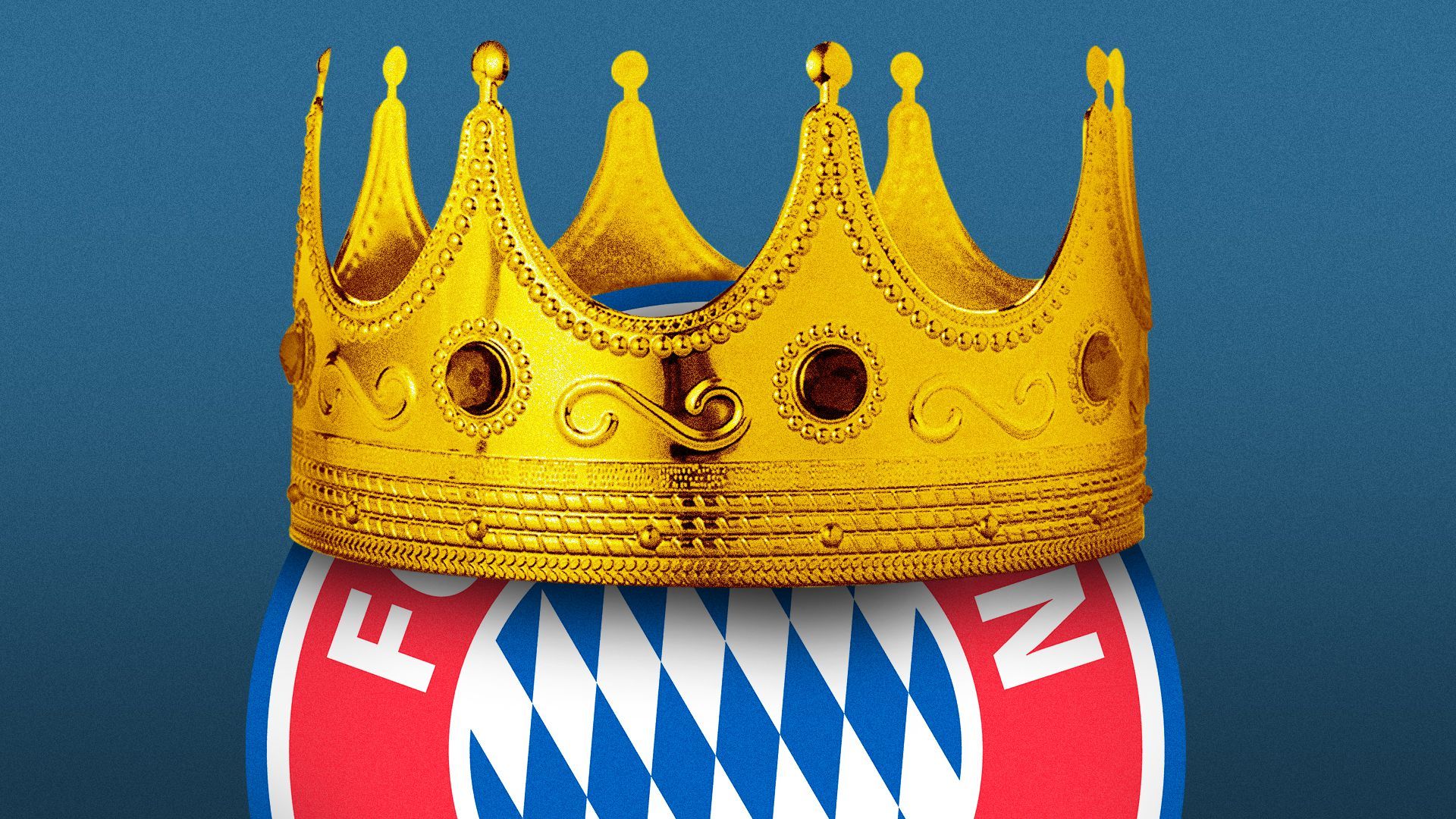  Illustration of FC Bayern Munich's logo wearing a crown