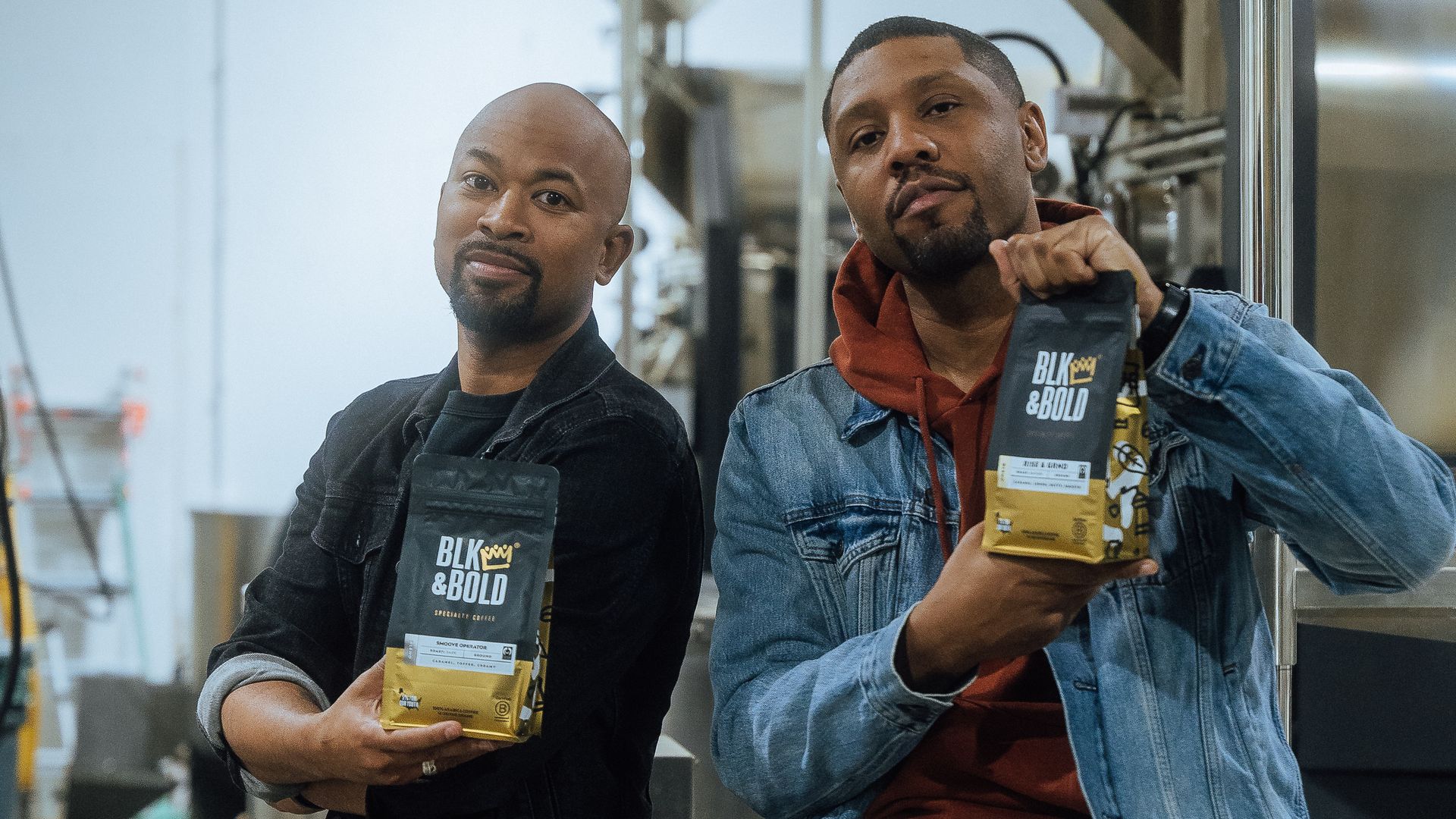 Pernell Cezar and Rod Johnson holding up BLK & Bold