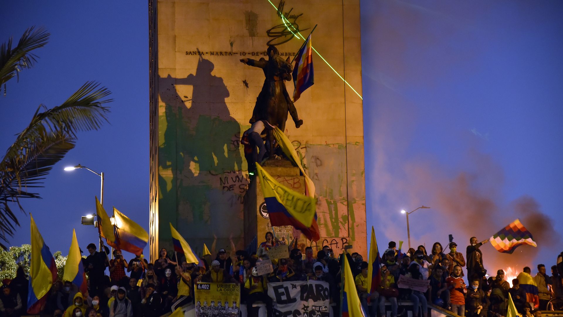 Protesters in in Bogota, Colombia on May 19, 2021. 
