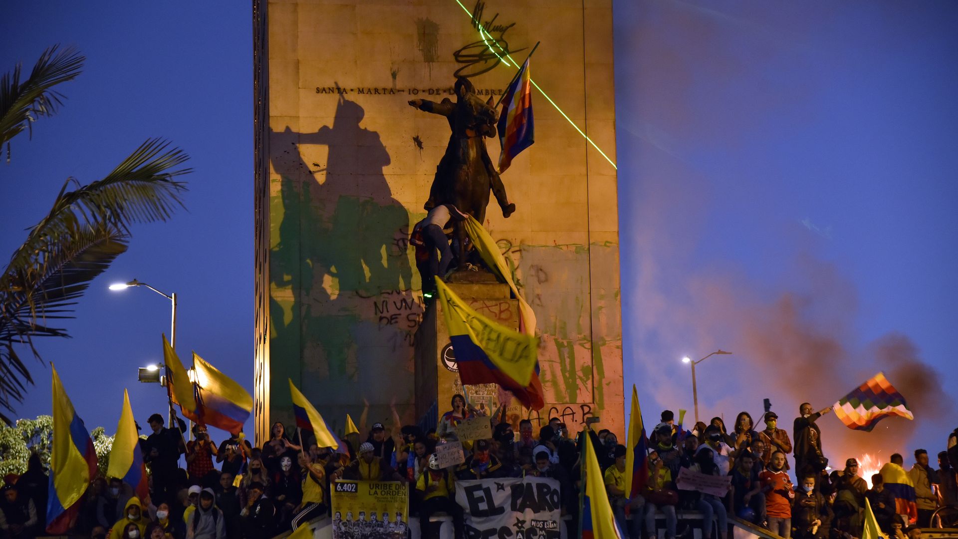 Protesters in in Bogota, Colombia on May 19, 2021.