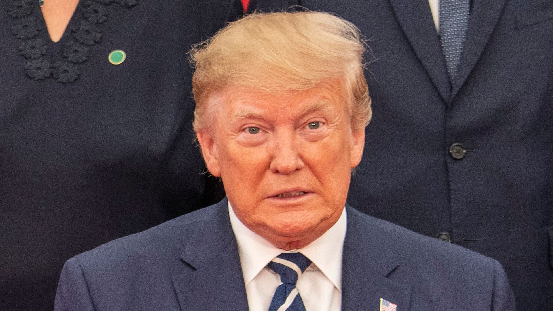 President Trump  during an event to commemorate the 75th anniversary of the D-Day landings, in Portsmouth, southern England, on June 5, 2019.